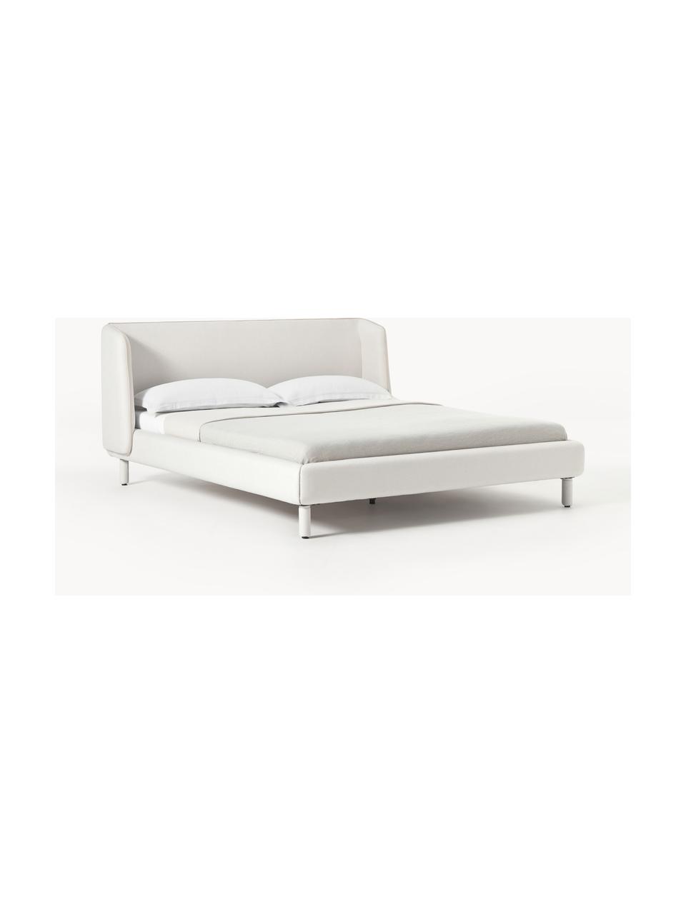 Cama tapizada Luma, Tapizado: 100% poliéster Alta resis, Estructura: madera contrachapada con , Patas: metal, poliéster, Tejido beige claro, An 140 x L 200 cm