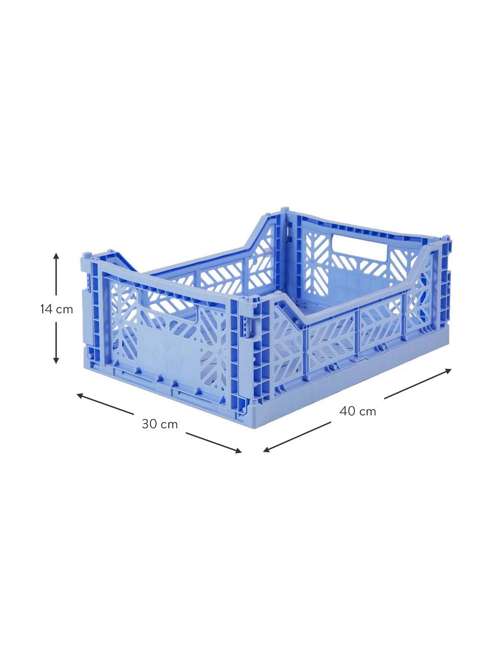 Caisse de rangement pliable Baby Blue, Plastique, Bleu, larg. 40 x haut. 14 cm