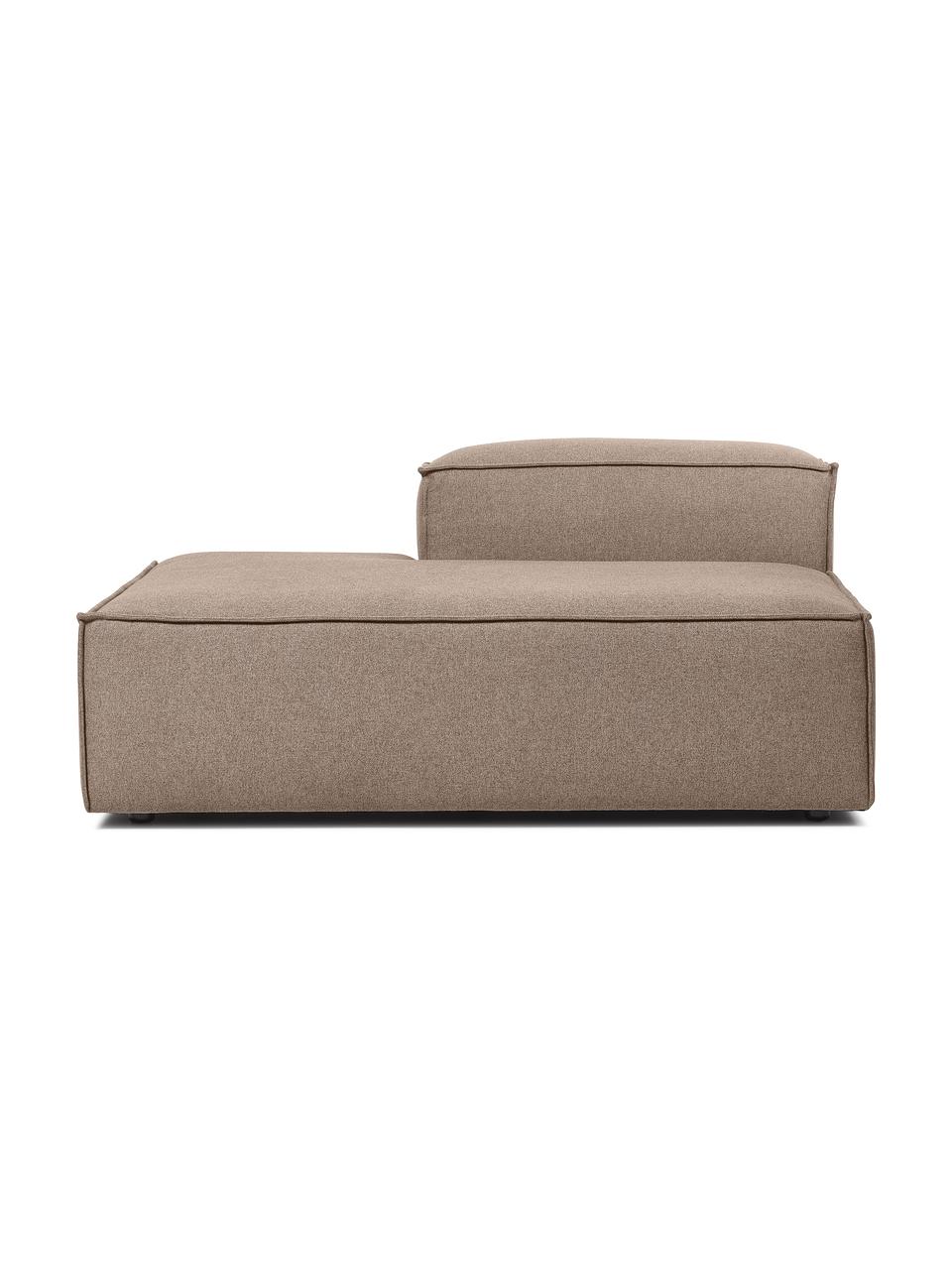 Modulo-Chaise longue Lennon, Rivestimento: 100% poliestere Con 115.0, Struttura: legno di pino massiccio, , Piedini: plastica, Tessuto marrone, Larg. 150 x Alt. 68 cm, schienale a destra