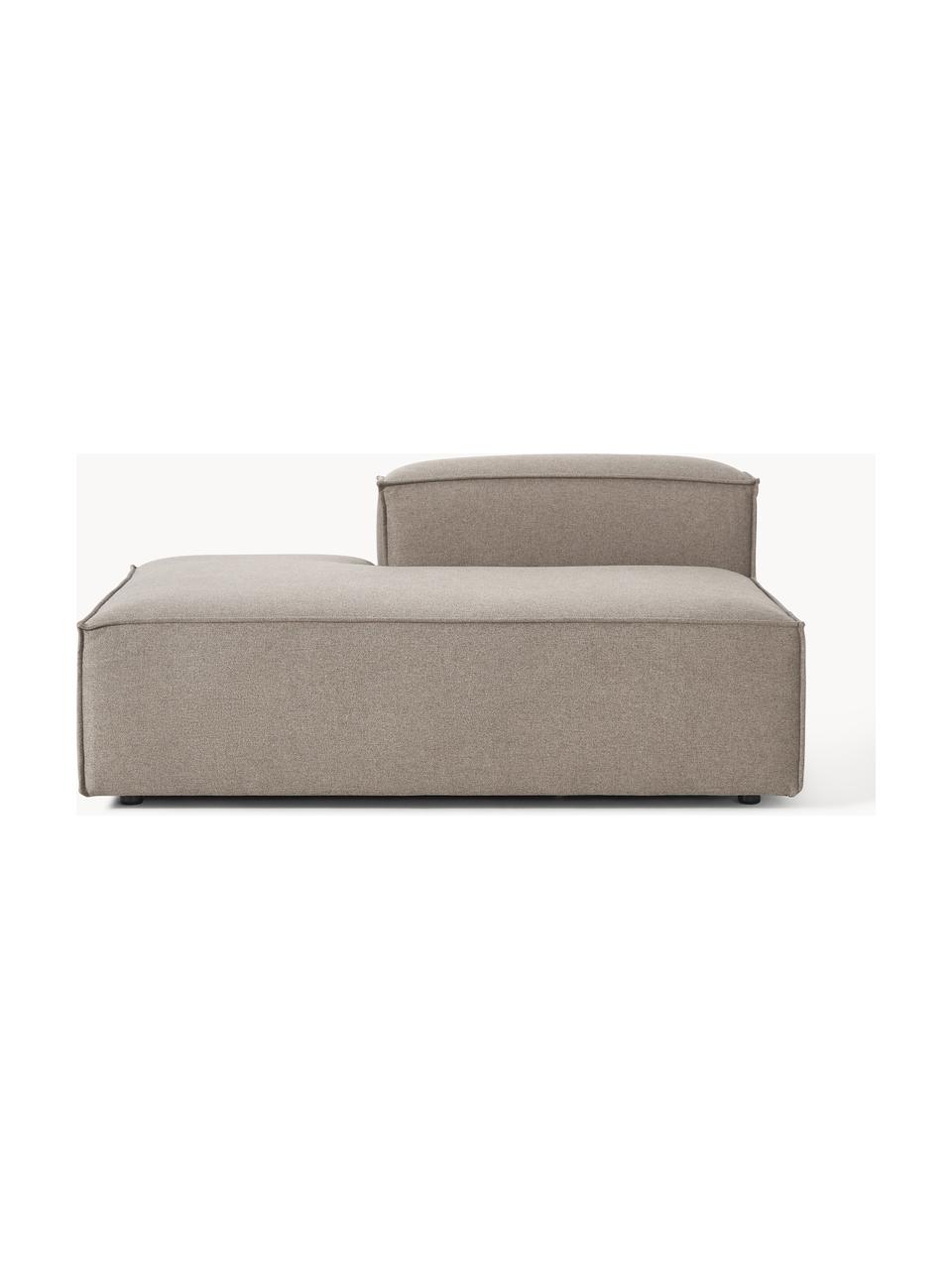 Modulo-Chaise longue Lennon, Rivestimento: 100% poliestere Con 115.0, Struttura: legno di pino massiccio, , Piedini: plastica, Tessuto taupe, Larg. 150 x Prof. 123 cm, schienale a destra