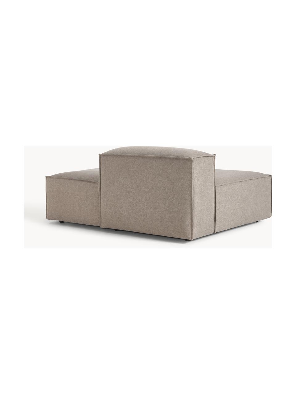 Modulo-Chaise longue Lennon, Rivestimento: 100% poliestere Con 115.0, Struttura: legno di pino massiccio, , Piedini: plastica, Tessuto taupe, Larg. 150 x Prof. 123 cm, schienale a destra