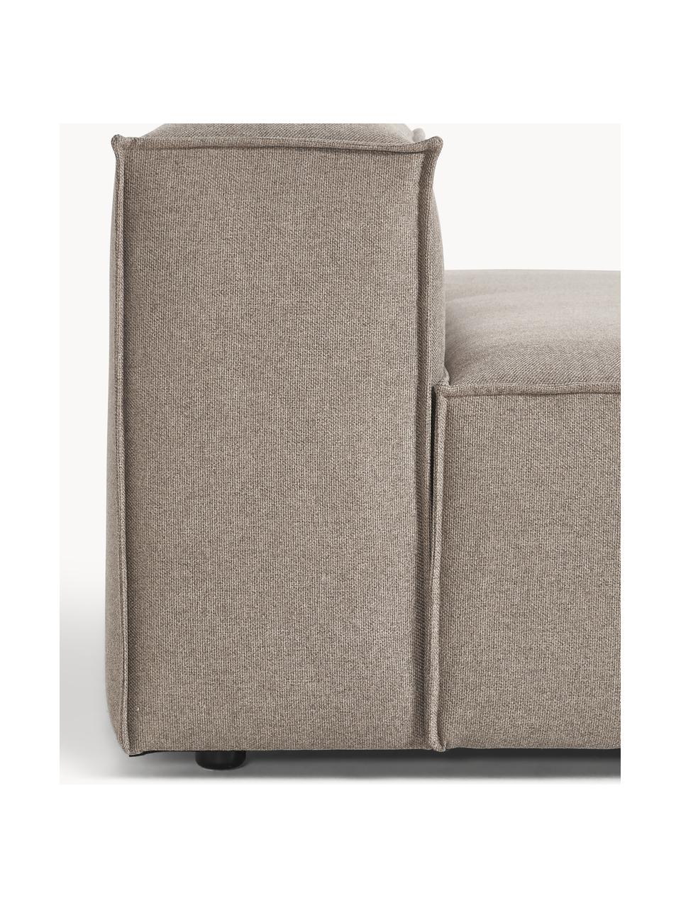 Ottomane-Modul Lennon, Bezug: 100 % Polyester Der strap, Gestell: Massives Kiefernhol, Sper, Webstoff Taupe, B 150 x T 119 cm, Rückenlehne rechts