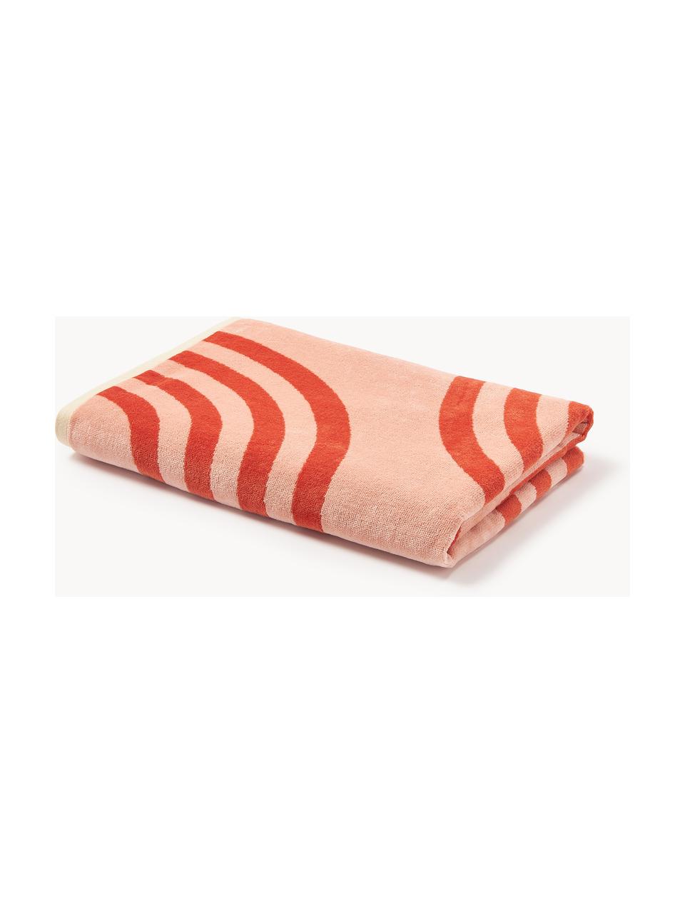 Strandtuch Shiloh mit geometrischem Muster, Peach, Terrakotta, B 90 x L 170 cm