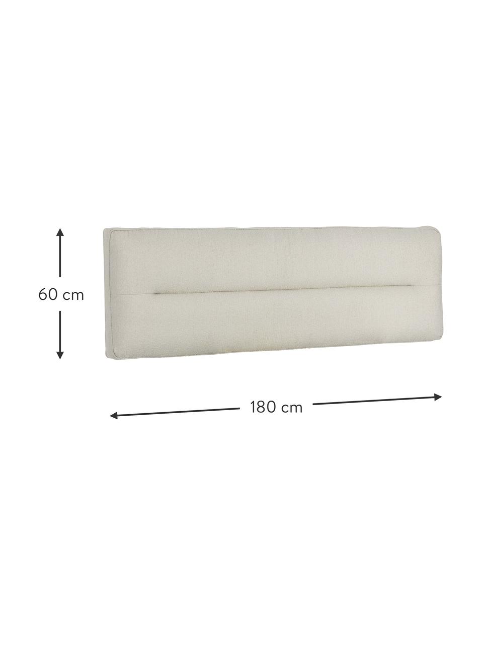 Tapicerowany zagłówek bouclé Sleep, Tapicerka: bouclé, Stelaż: sklejka, płyta pilśniowa , Biały bouclé, S 180 x W 60 cm