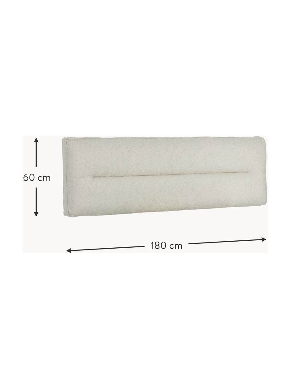 Testata imbottita  in bouclé Sleep, Rivestimento: bouclé, Struttura: compensato, pannelli MDF , Bouclé bianco, Larg. 180 x Alt. 60 cm