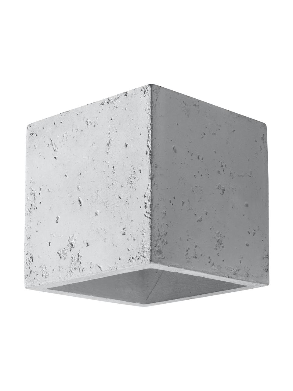 Wandleuchte Quad aus Beton, Beton, Gebrochenes Weiss, 10 x 12 cm