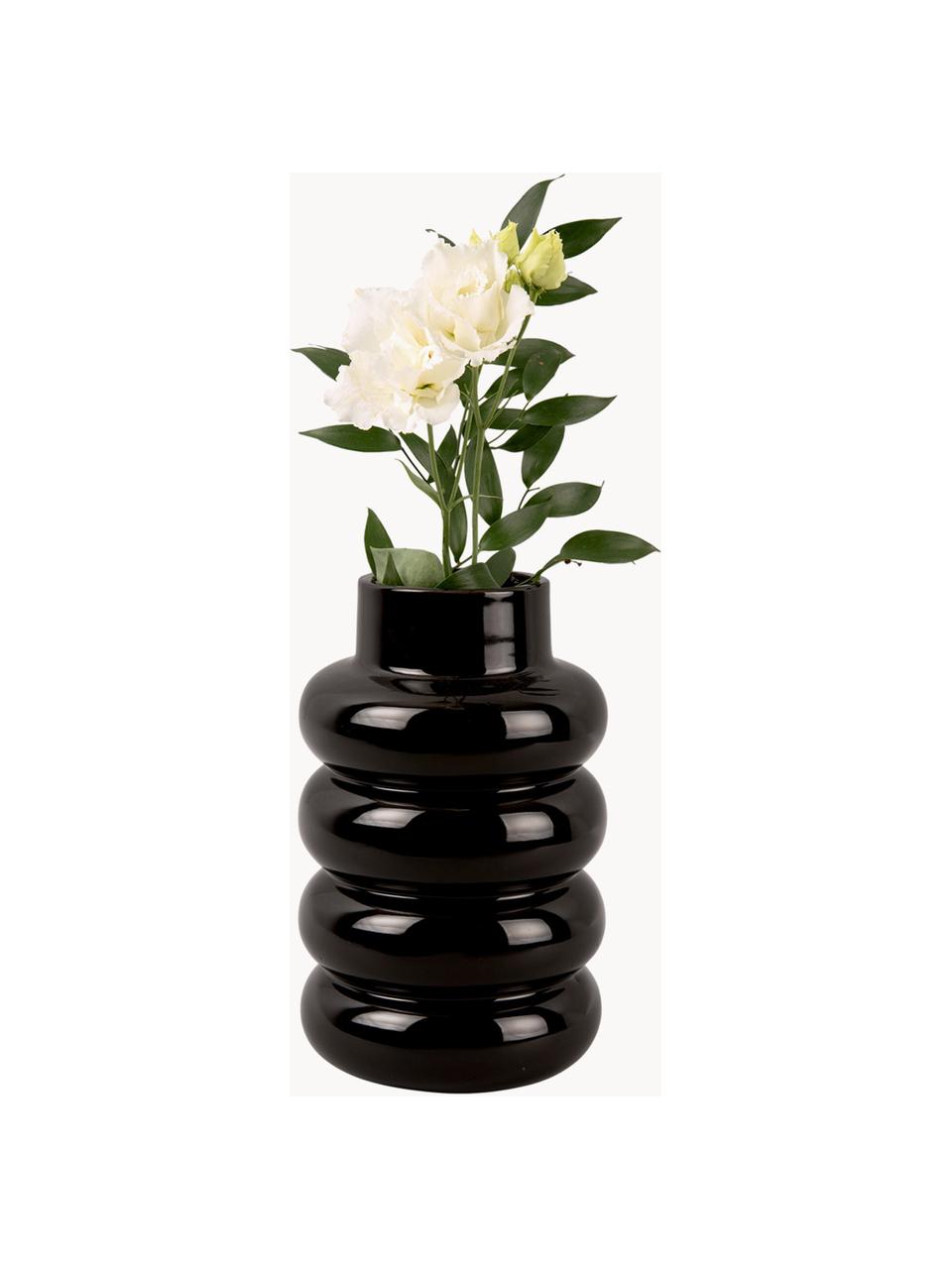 Keramická váza Bobble Glazed, Keramika, Černá, Ø 15 cm, V 24 cm