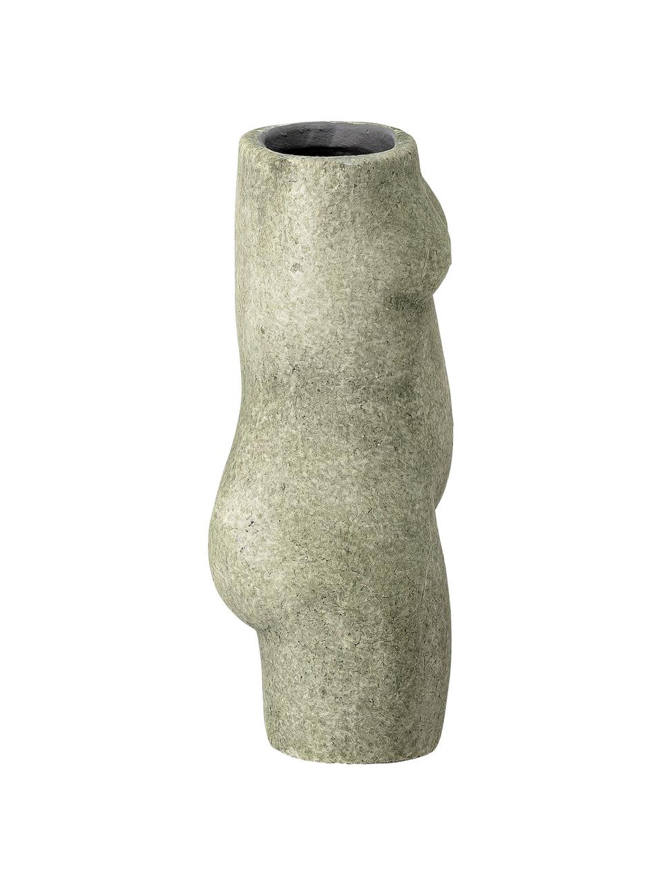 Malá váza z terakoty Emeli, Terrakotta, Zelená, Š 10 x V 16 cm