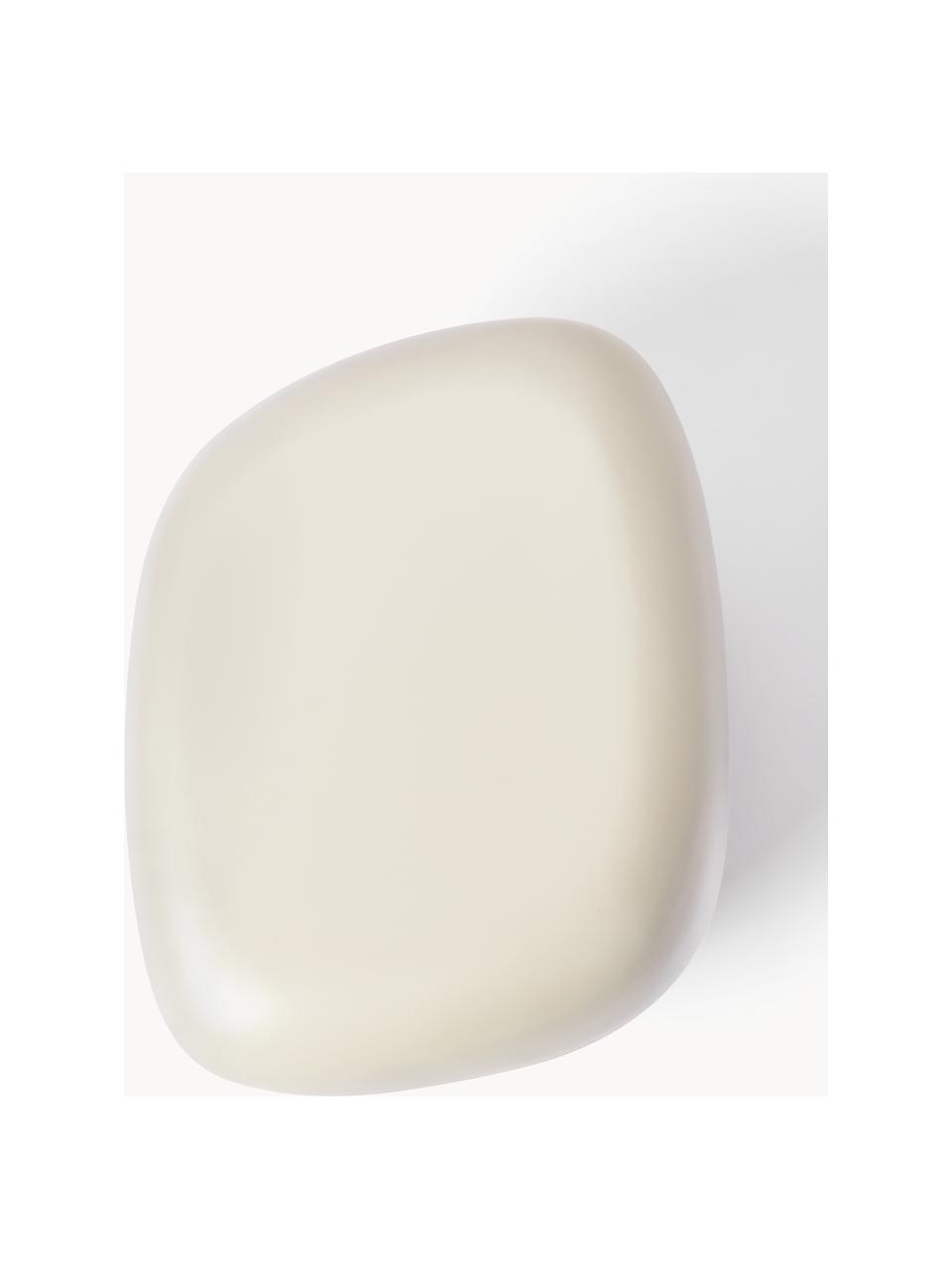 Table d'appoint de forme organique Pietra, Plastique en fibre de verre, laqué, Blanc, larg. 44 x haut. 38 cm
