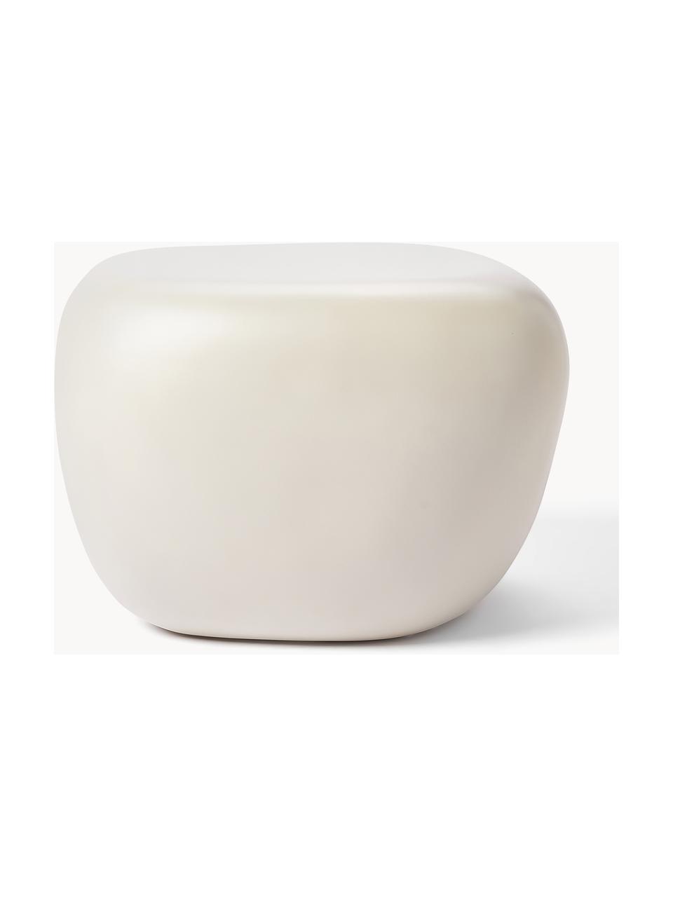 Mesa auxiliar con forma orgánica Pietra, Plástico de fibra de vidrio lacado, Off White mate, An 44 x Al 38 cm