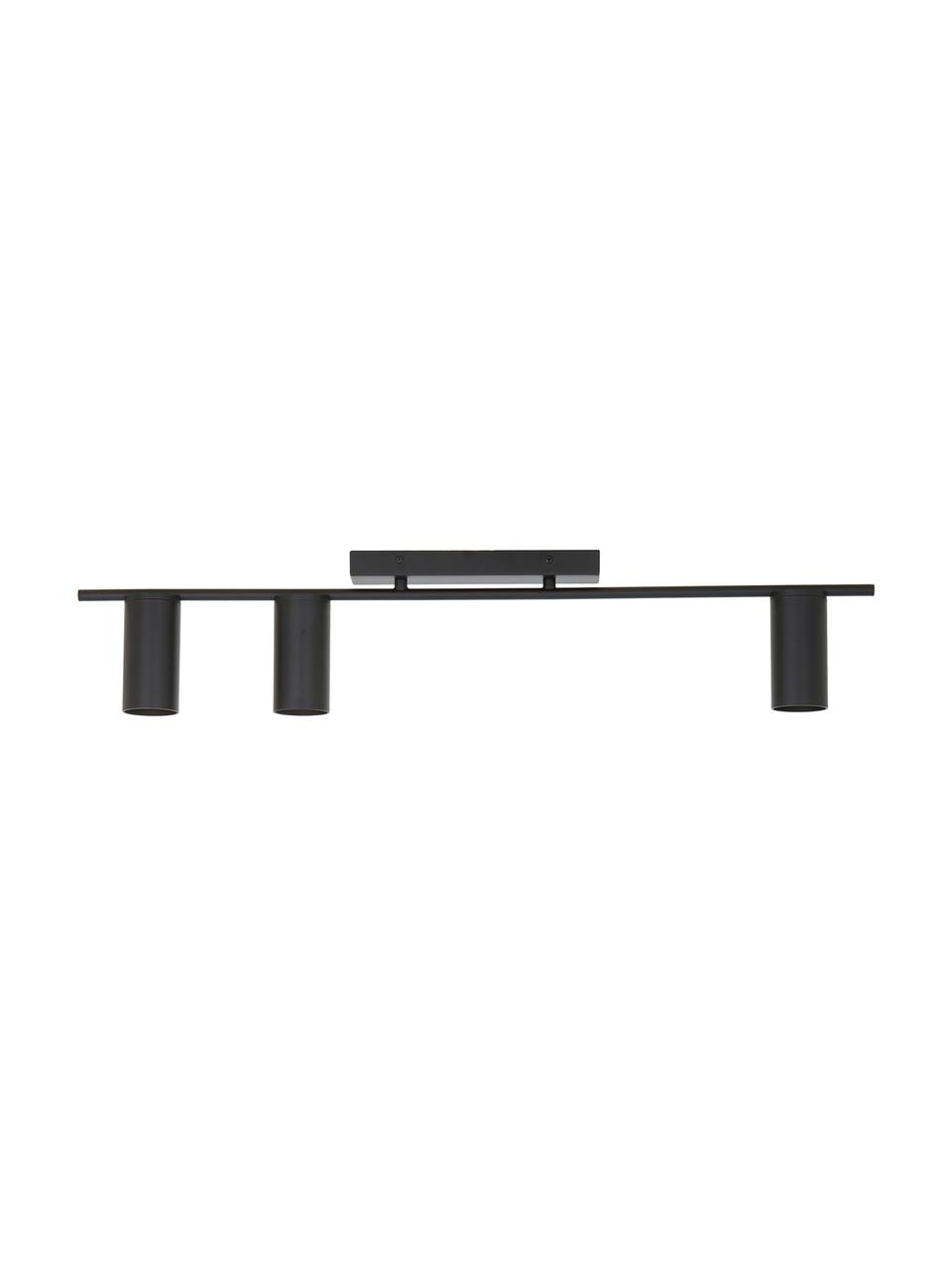 Faretti da soffitto grandi Cassandra, Struttura: metallo verniciato a polv, Baldacchino: metallo verniciato a polv, Nero, opaco, Larg. 80 x Alt. 16 cm