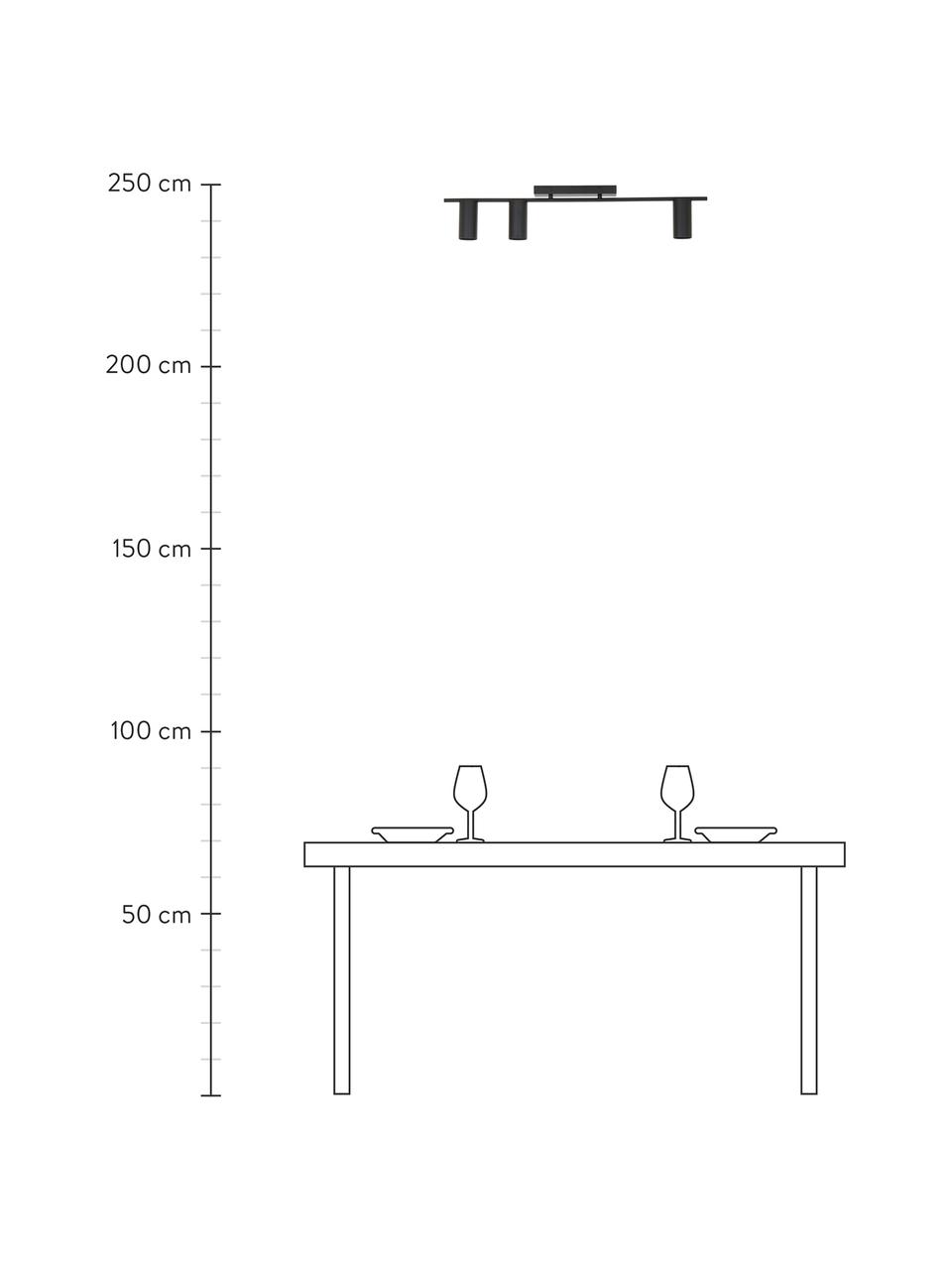 Velké stropní bodové svítidlo Cassandra, Matná černá, Š 80 cm, V 16 cm
