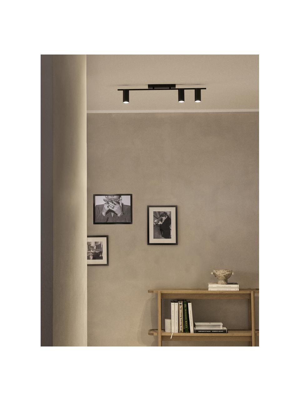 Grand spot plafond Cassandra, Noir, larg. 80 x haut. 16 cm