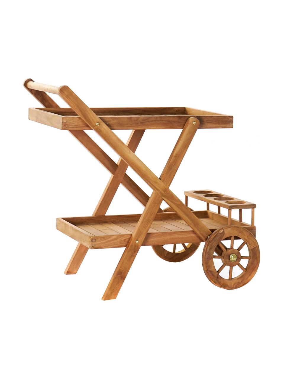 Stolik pomocniczy  z drewna tekowego Fredi, Drewno tekowe, Beżowy, S 83 x G 56 cm