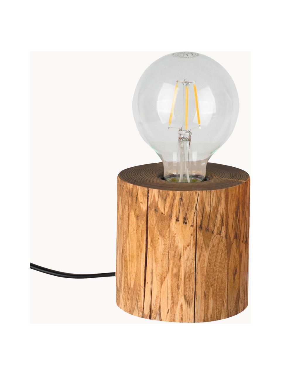 Petite lampe à poser ampoule nue Trabo, Bois de pin, Ø 12 x haut. 10 cm
