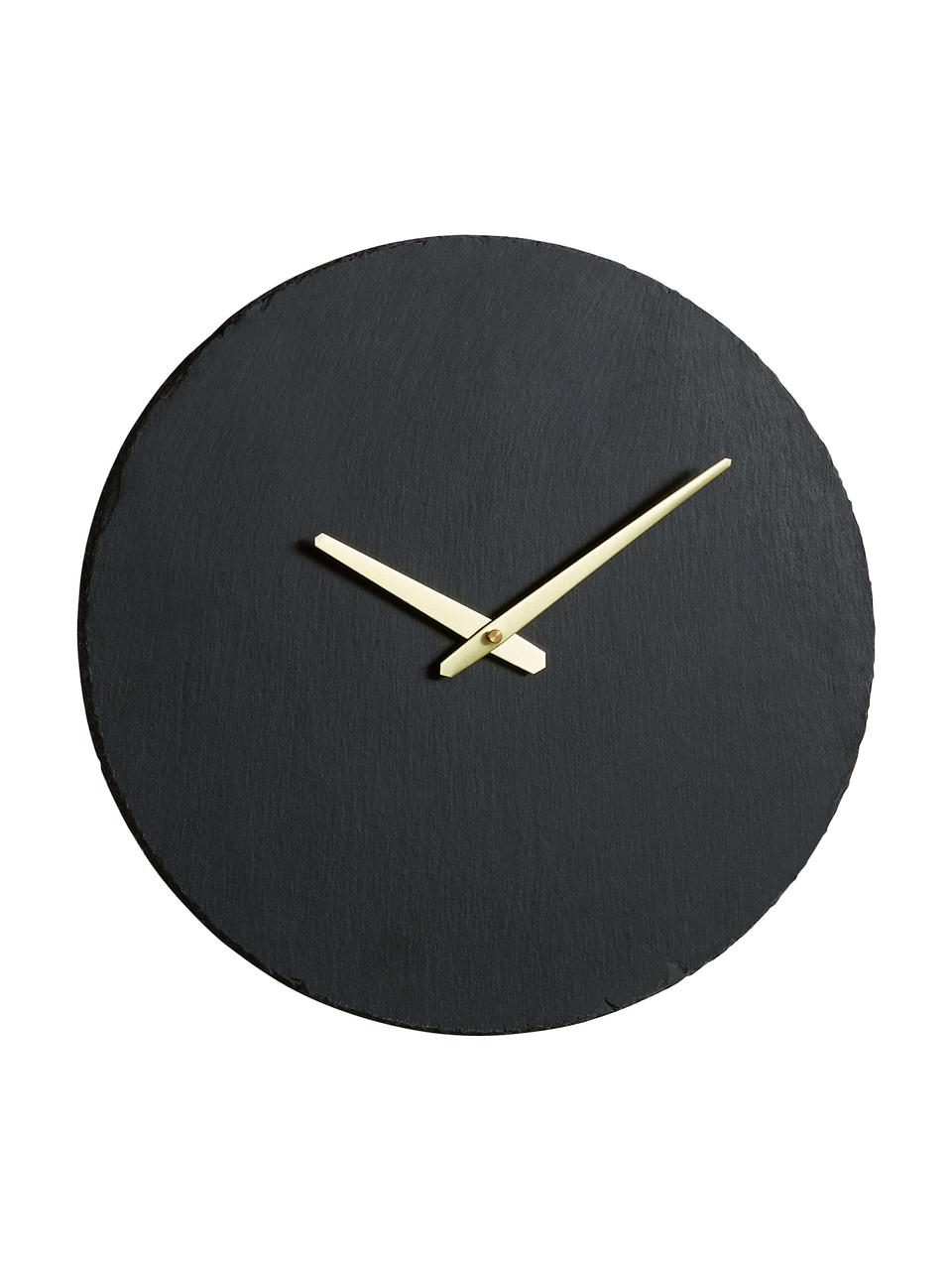 Nástenné hodiny Wenig, Čierna, odtiene zlatej, Ø 40 cm