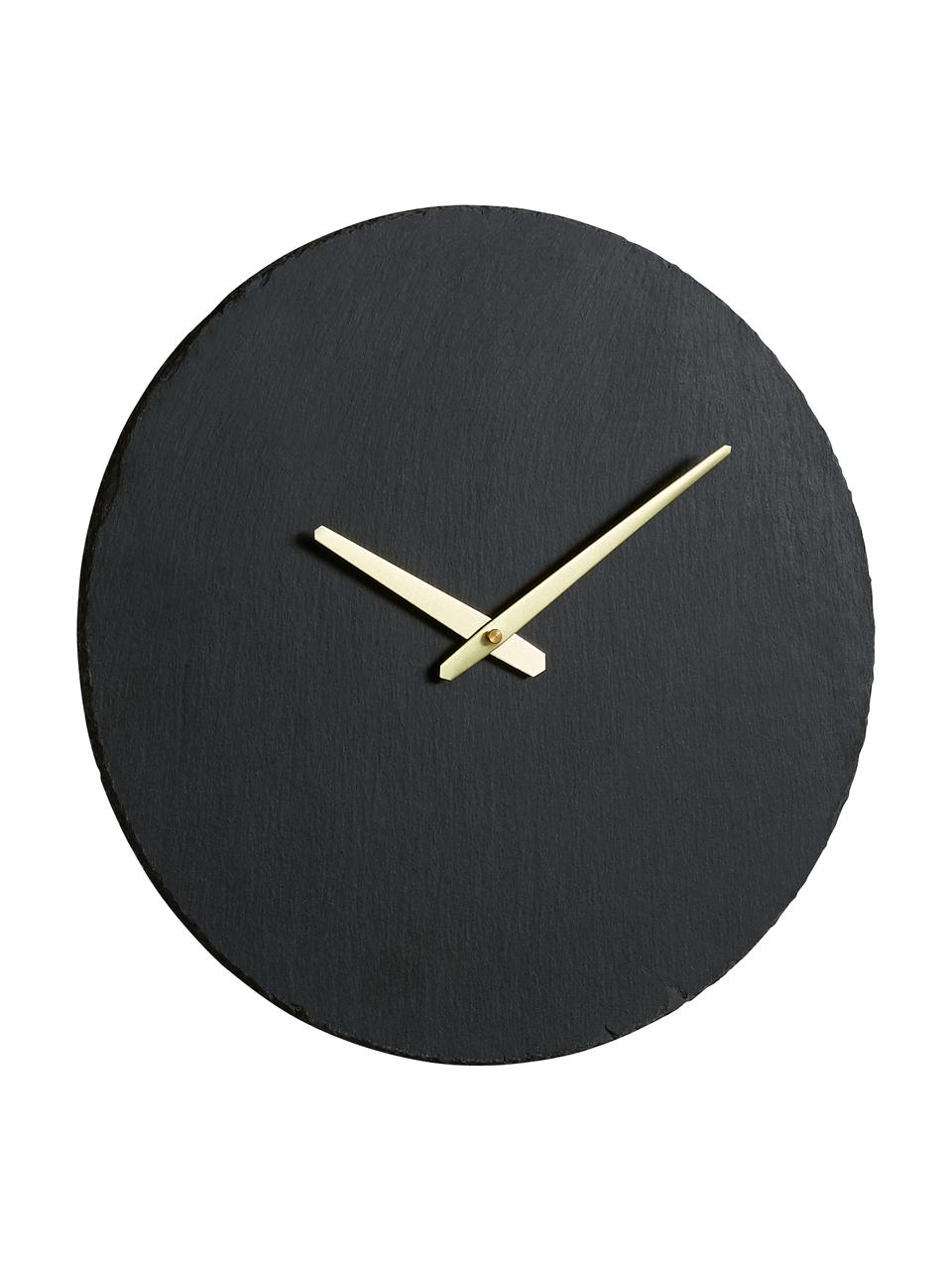 Nástenné hodiny Wenig, Čierna, odtiene zlatej, Ø 40 cm