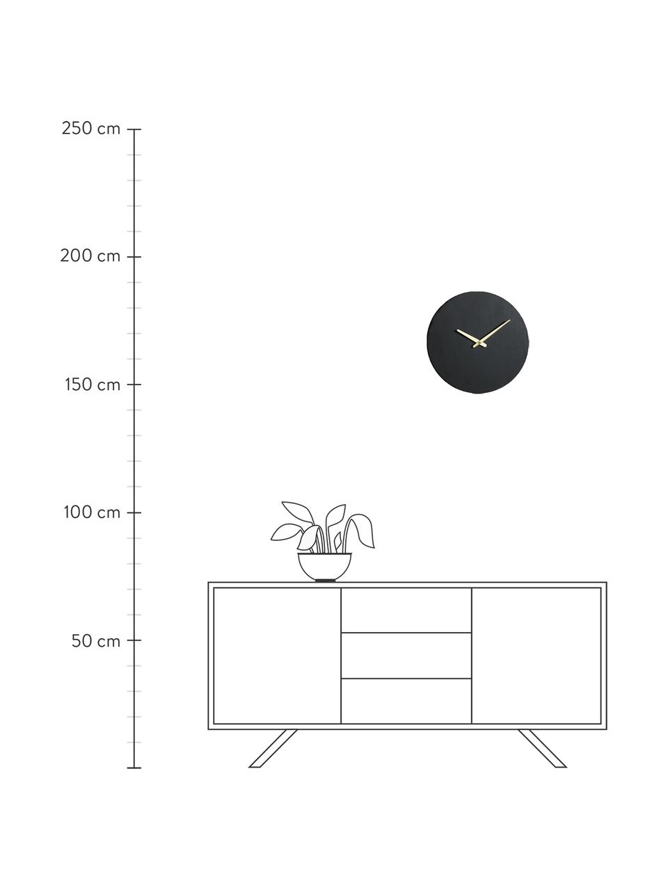 Zegar ścienny Wenig, Czarny, odcienie złotego, Ø 40 cm