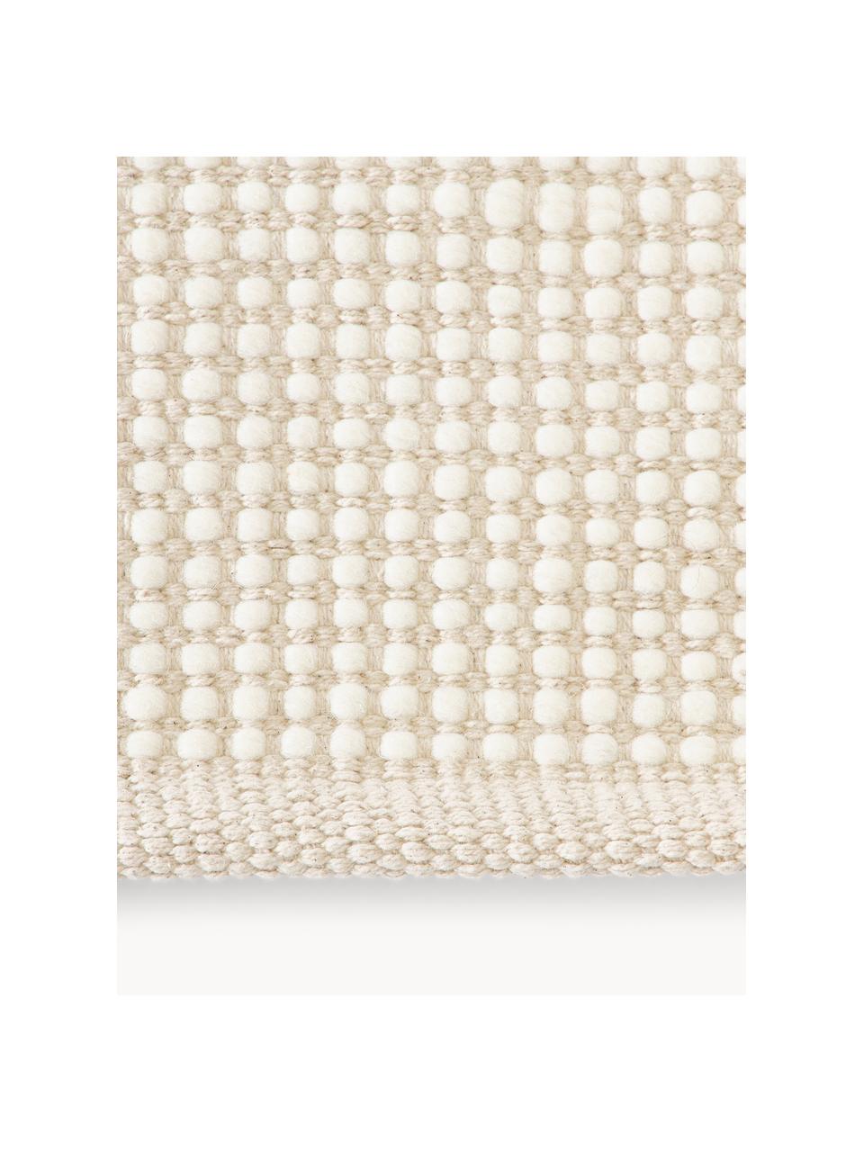 Tapis en laine tissé main Amaro, Beige, blanc crème, larg. 160 x long. 230 cm (taille M)