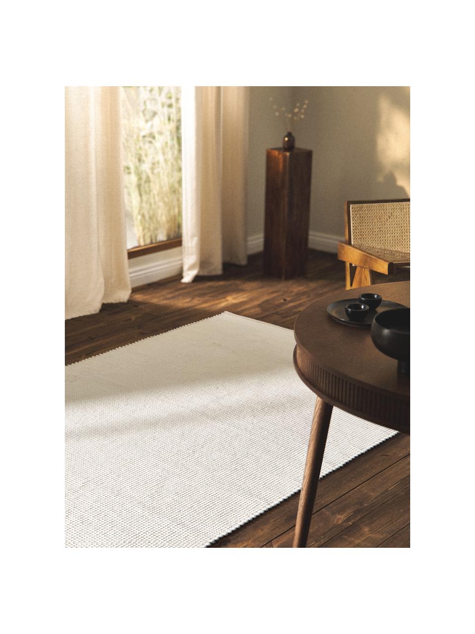 Tapis en laine tissé main Amaro, Beige, blanc crème, larg. 160 x long. 230 cm (taille M)