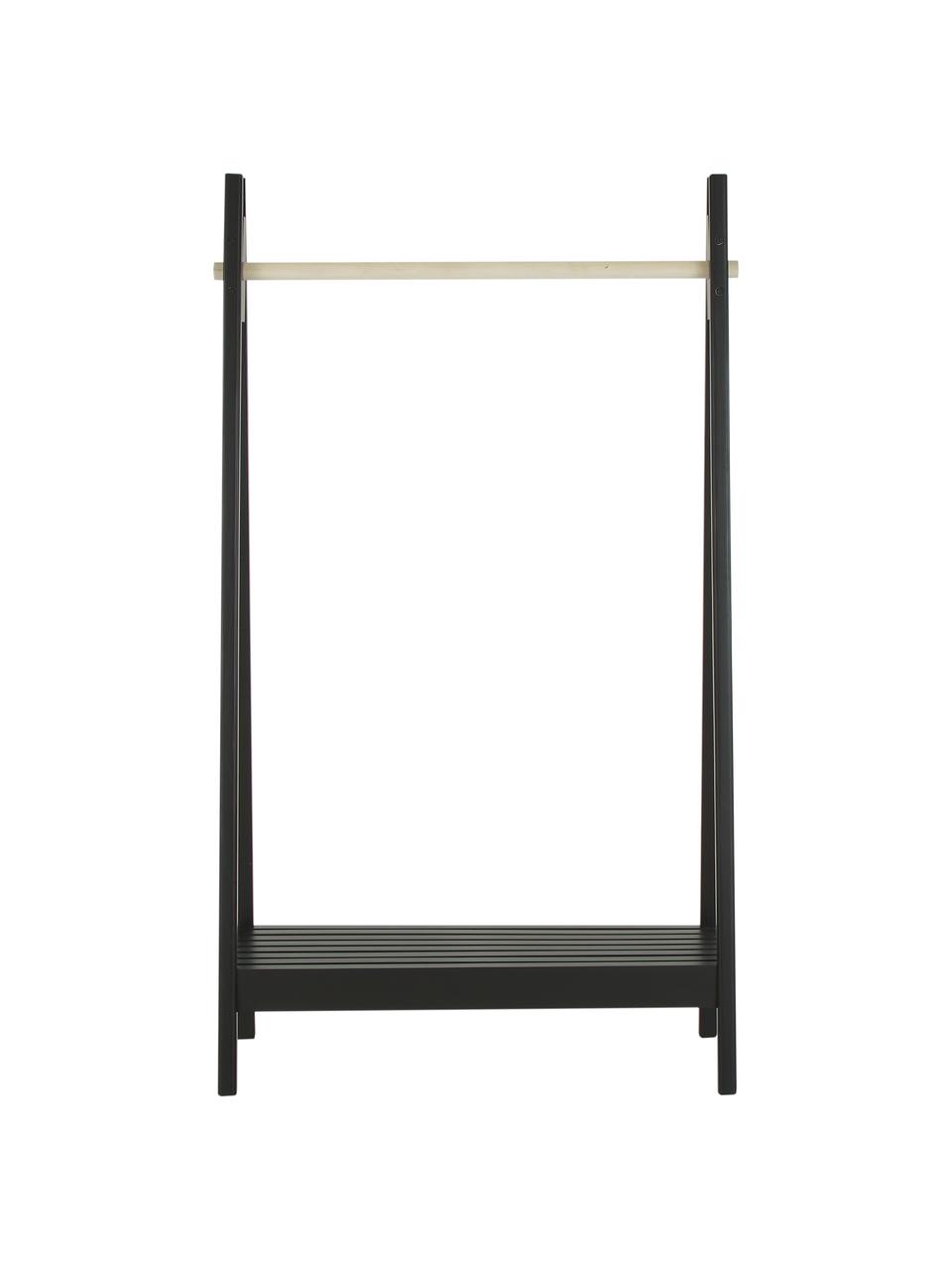 Porte-manteau en bois Torino, Noir, blanc