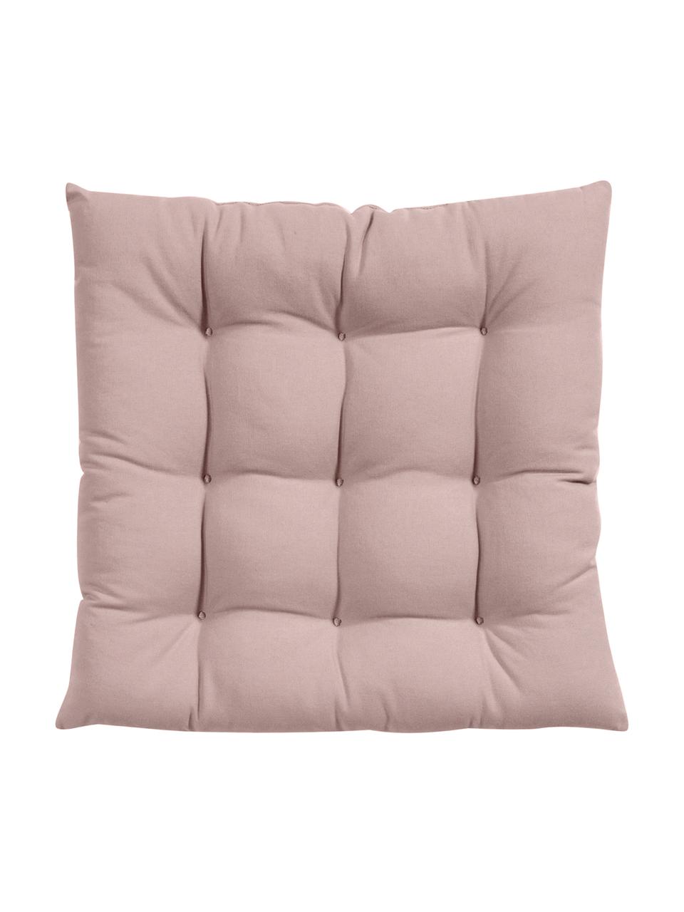 Cojín de asiento de algodón Ava, Funda: 100% algodón, Rosa, An 40 x L 40 cm