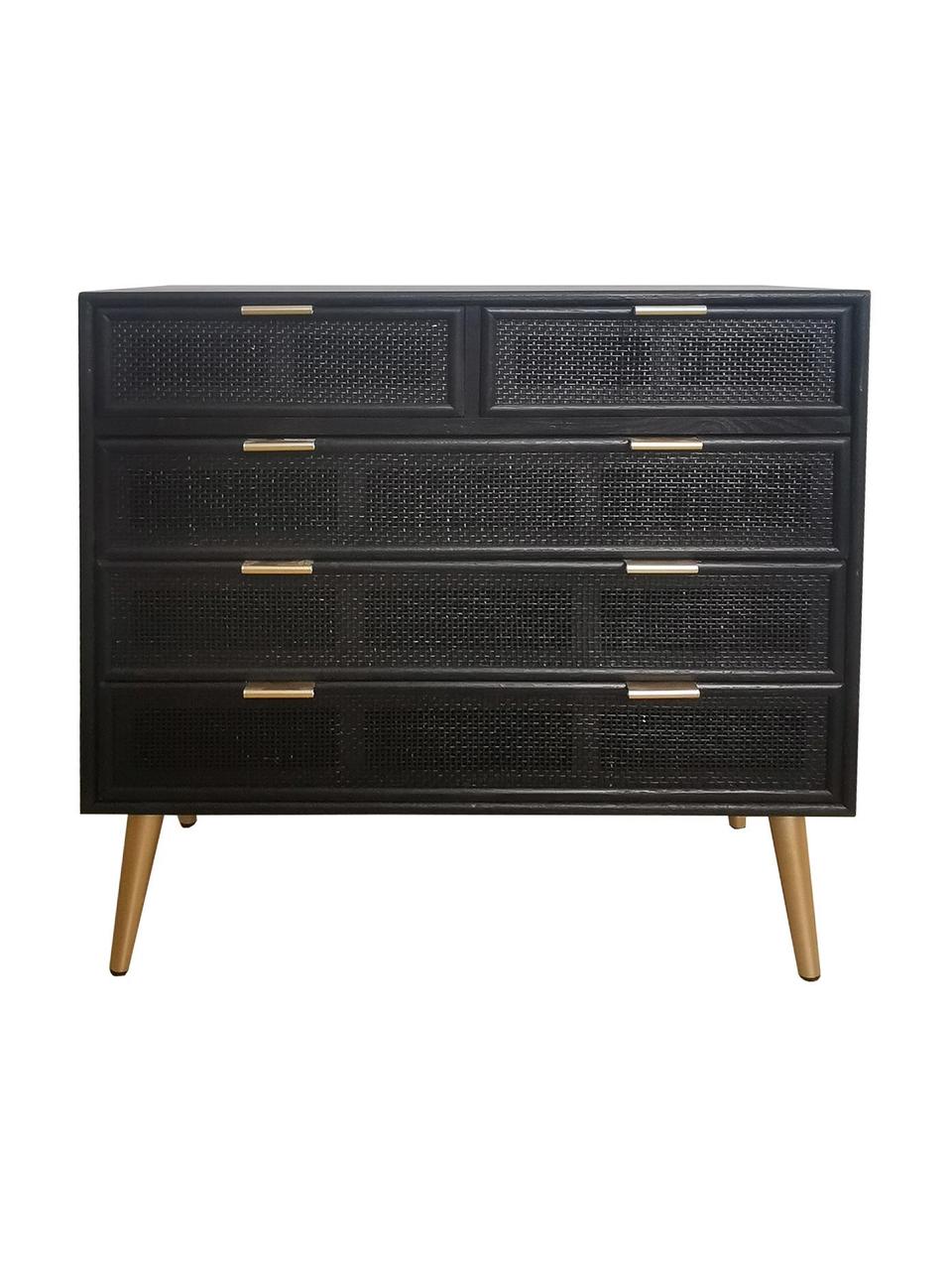 Commode rustique Cayetana, Noir, larg. 80 x haut. 81 cm
