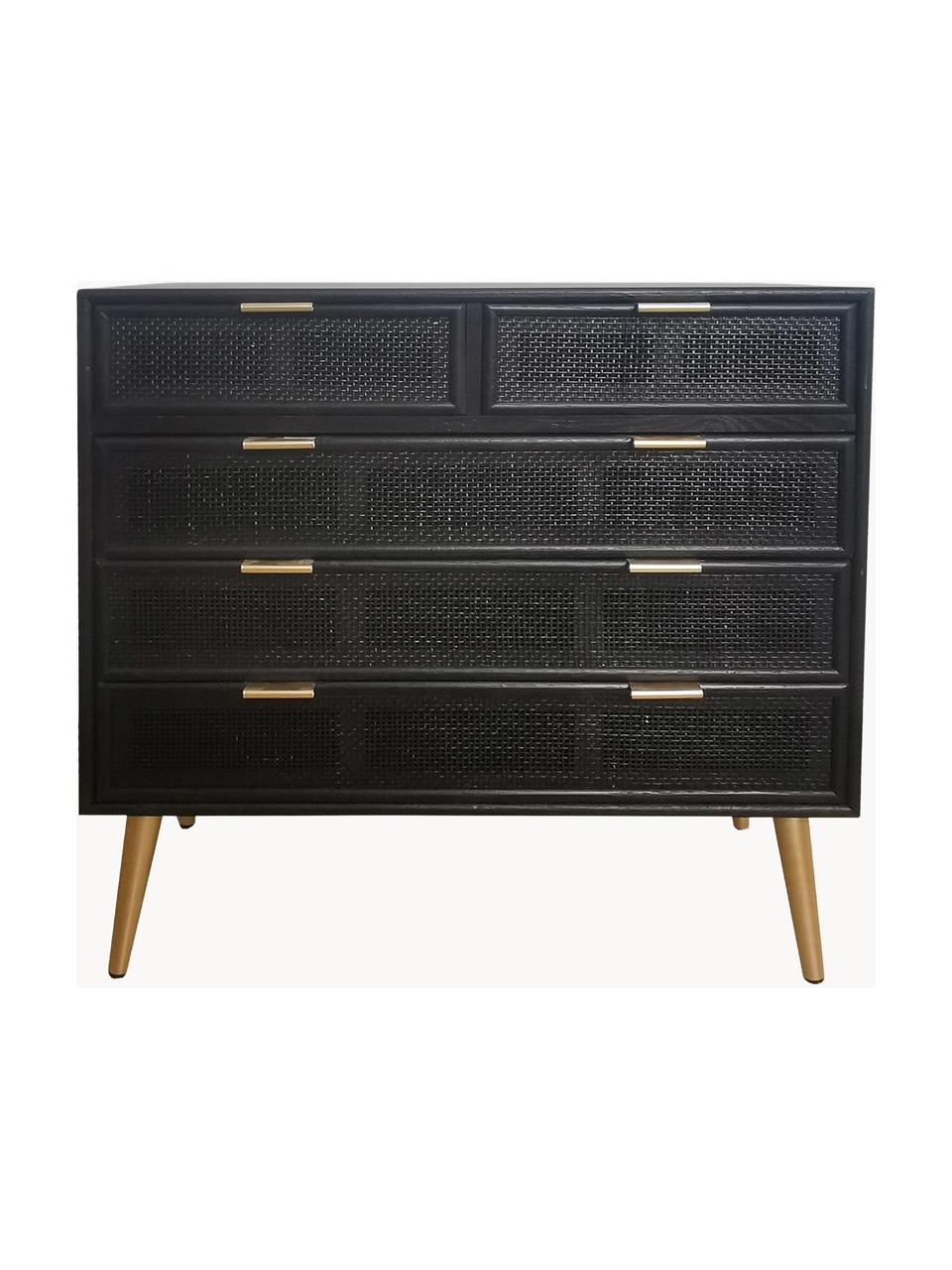 Commode rustique Cayetana, Noir, larg. 80 x haut. 81 cm