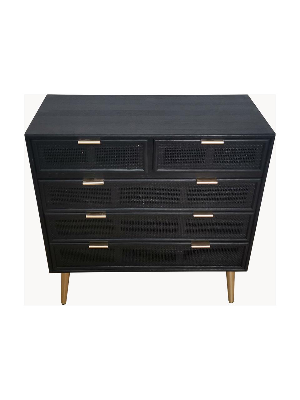 Commode rustique Cayetana, Noir, larg. 80 x haut. 81 cm