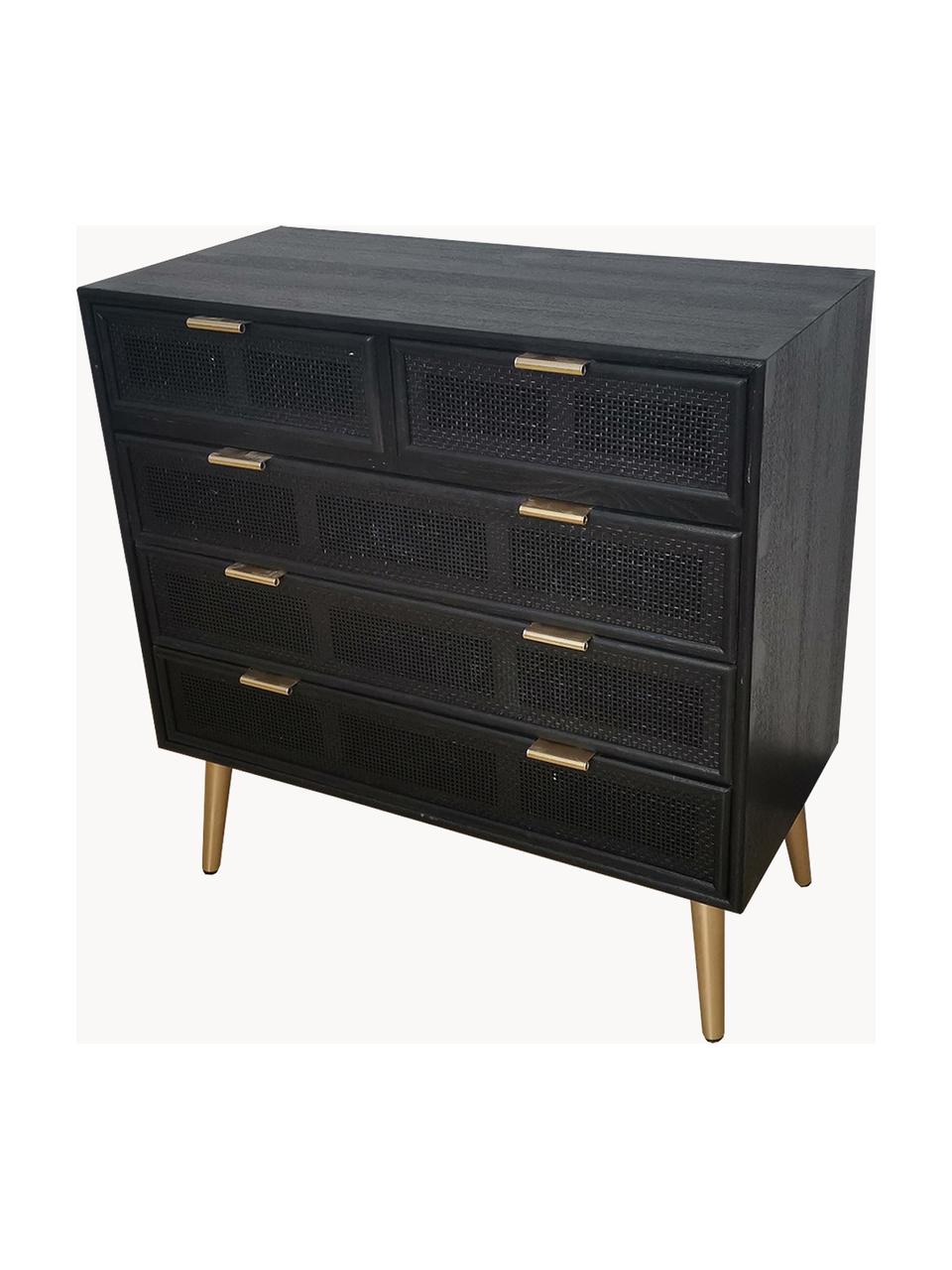 Commode rustique Cayetana, Noir, larg. 80 x haut. 81 cm