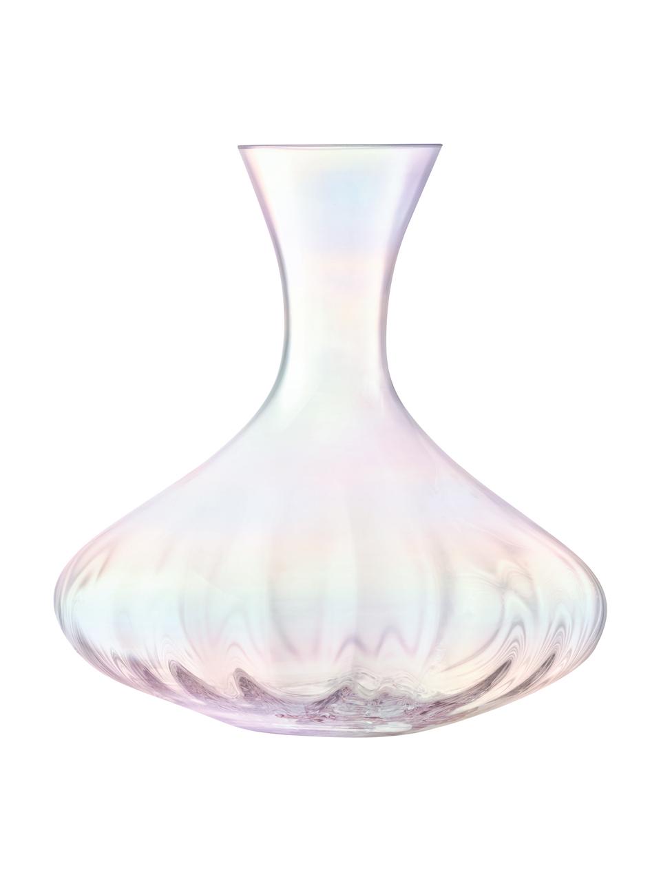 Mondgeblazen decanter Pearl met parelmoer glans 2,4 L, Glas, Parelglans, H 23 cm, 2.5 L