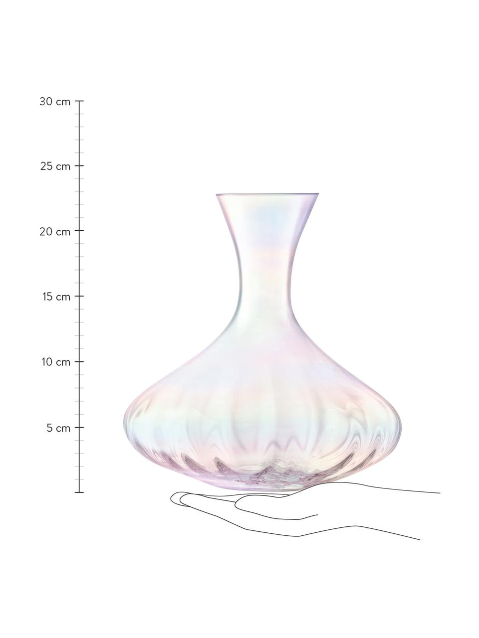 Mundgeblasener Dekanter Pearl mit schimmerndem Perlmuttglanz, 2.4 L, Glas, Perlmutt-Schimmer, H 23 cm, 2.4 L