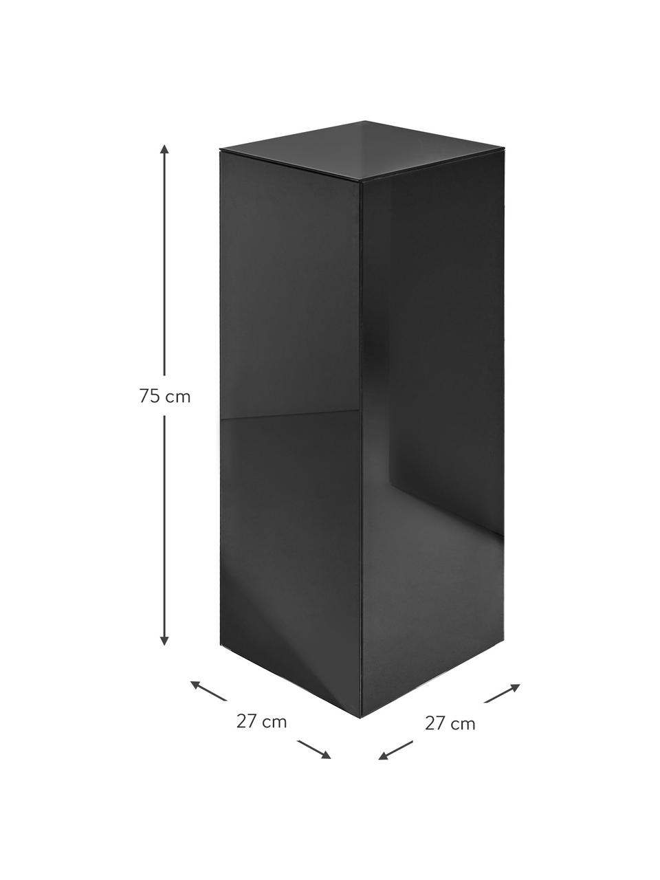 Dekorativní sloup se zrcadlovým efektem Pop, MDF deska (dřevovláknitá deska střední hustoty), barevné sklo, Černá, Š 27 cm, V 75 cm