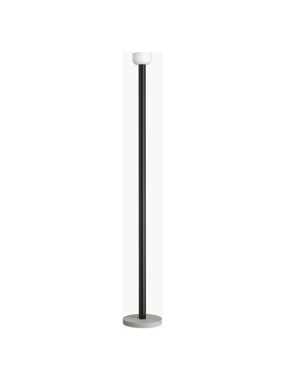 Grote dimbare LED vloerlamp Bellhop, Lampenkap: glas, Lampvoet: beton, Zwart, H 178 cm