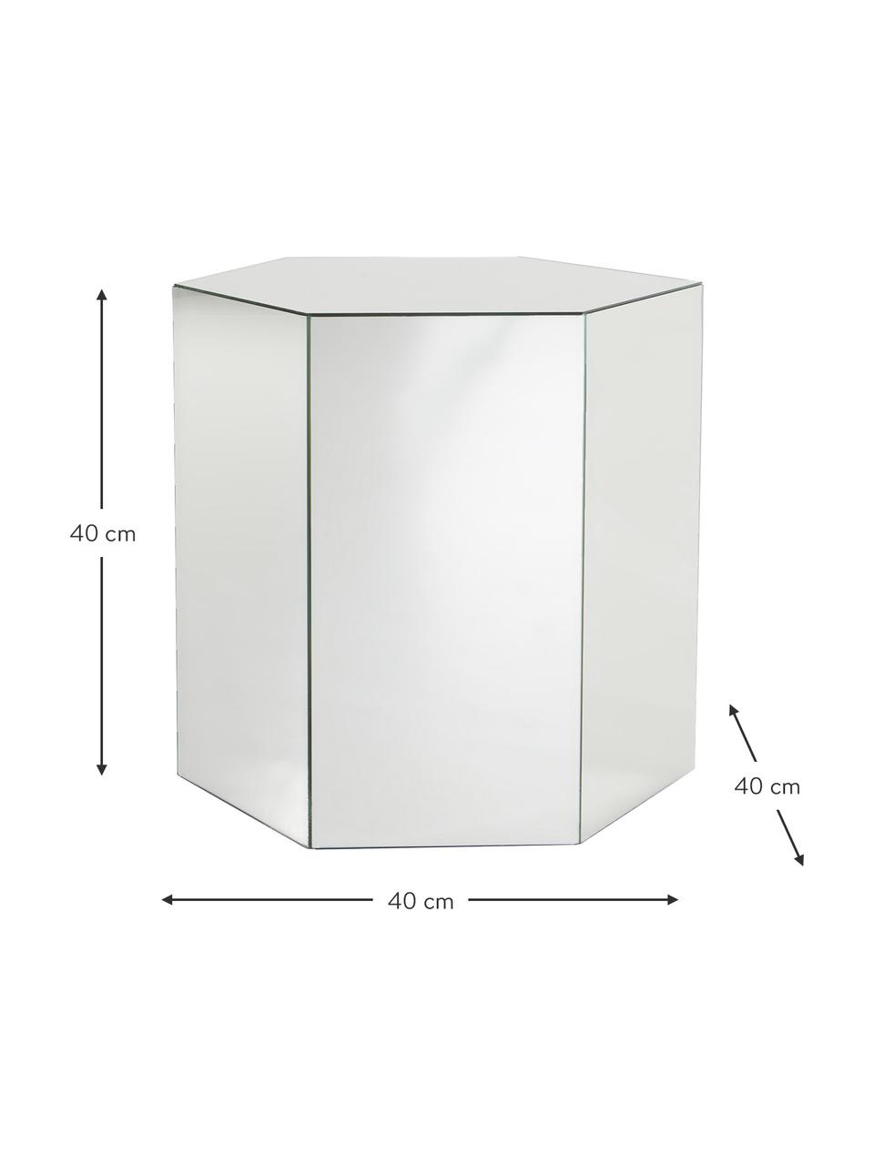 Stolik pomocniczy ze szkła z efektem lustra Scrape, Płyta pilśniowa średniej gęstości (MDF), szkło lustrzane, Szkło lustrzane, S 40 x W 40 cm