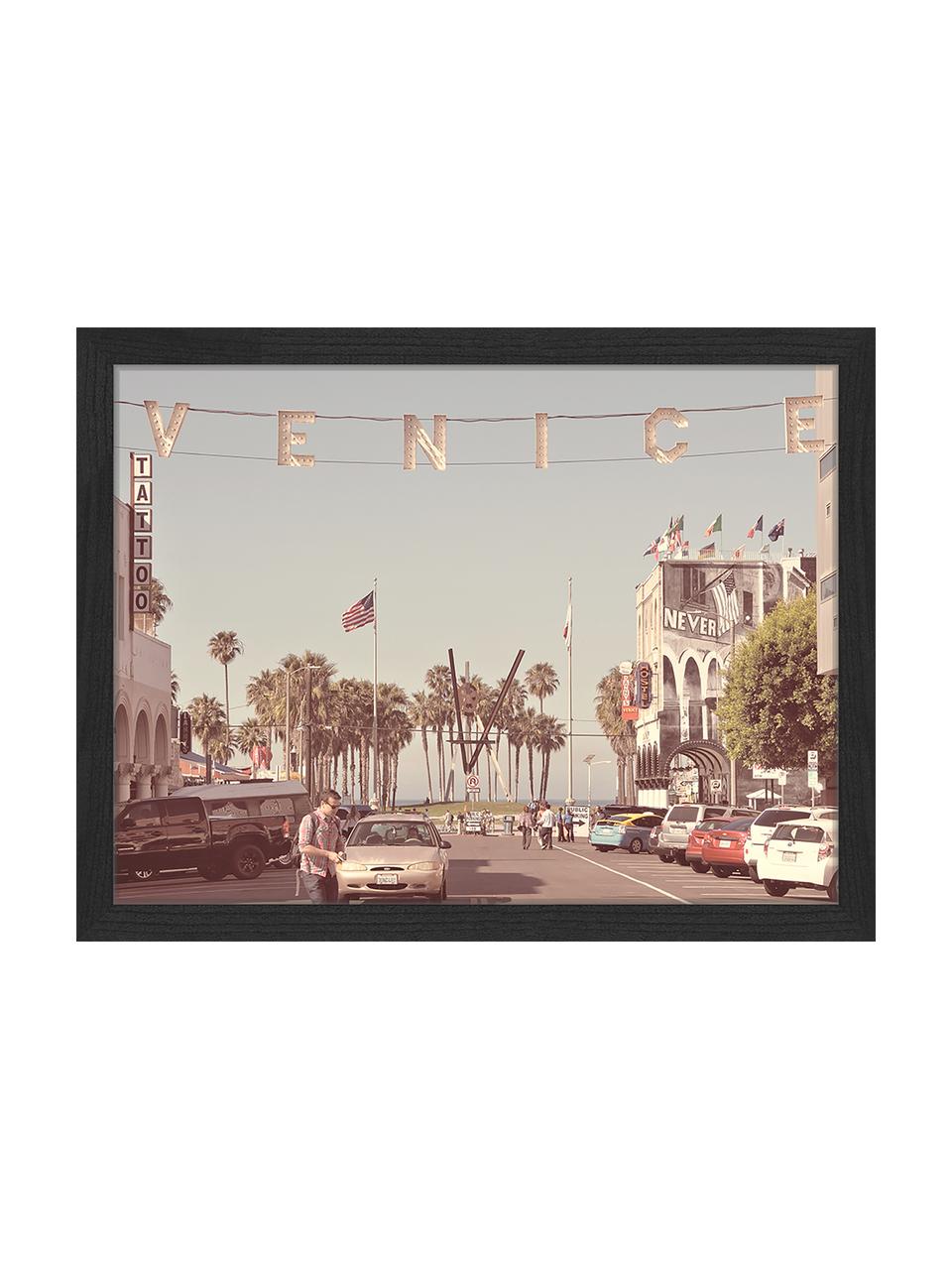 Ingelijste digitale print Venice Beach, Afbeelding: digitale print op papier,, Lijst: gelakt hout, Multicolour, B 43 cm x H 33 cm