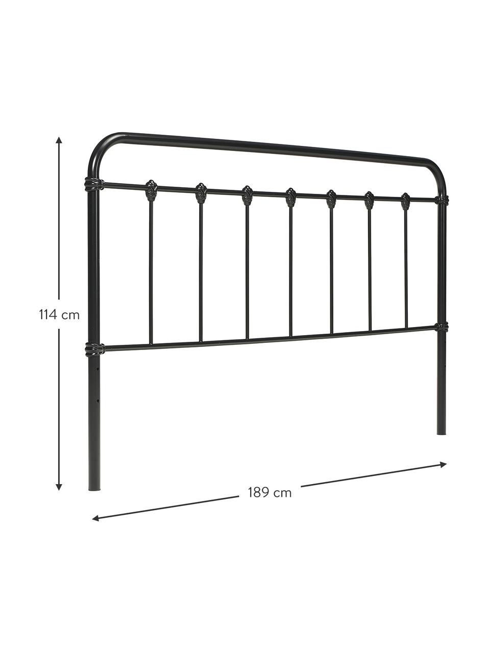 Metall-Kopfteil Industrial, Metall, pulverbeschichtet, Schwarz, B 189 x H 114 cm