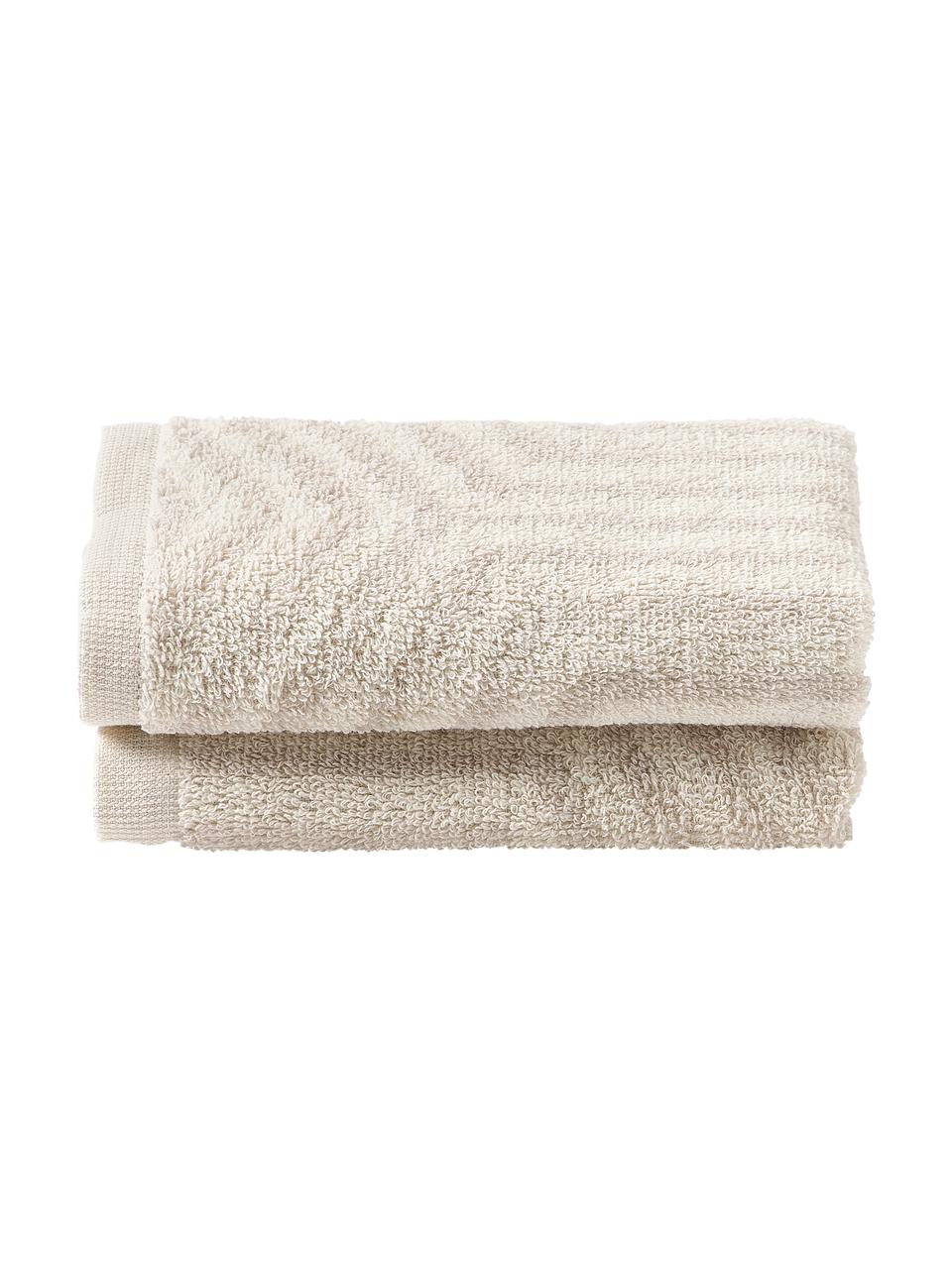 Serviette de toilette Fatu, plusieurs tailles, 100 % coton
Grammage intermédiaire, 470 g/m²

Le matériau est certifié STANDARD 100 OEKO-TEX®, 3883CIT, CITEVE, Tons beiges, Serviettes invité XS, larg. 30 x long. 50 cm , 2 pièces