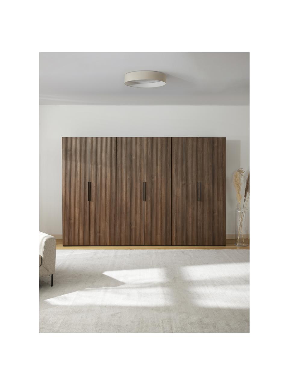Armadio componibile ad ante girevoli Simone, larg. 300 cm, diverse varianti, Effetto legno di noce, nero, Interno Premium, larg. 300 x alt. 236 cm