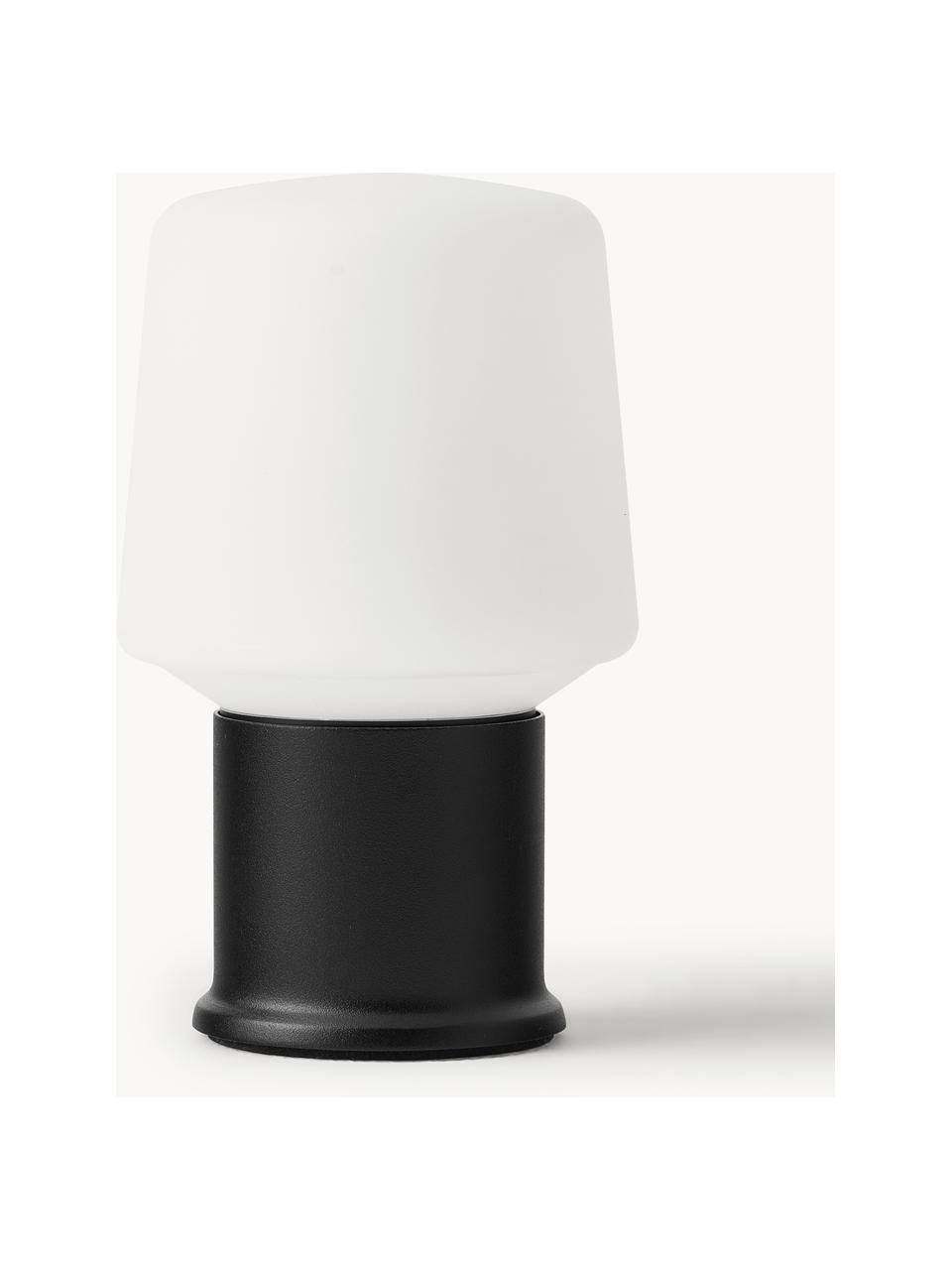 Lámpara de mesa para exterior LED regulable London, portátil, Plástico, Blanco, negro, Ø 9 x Al 15 cm