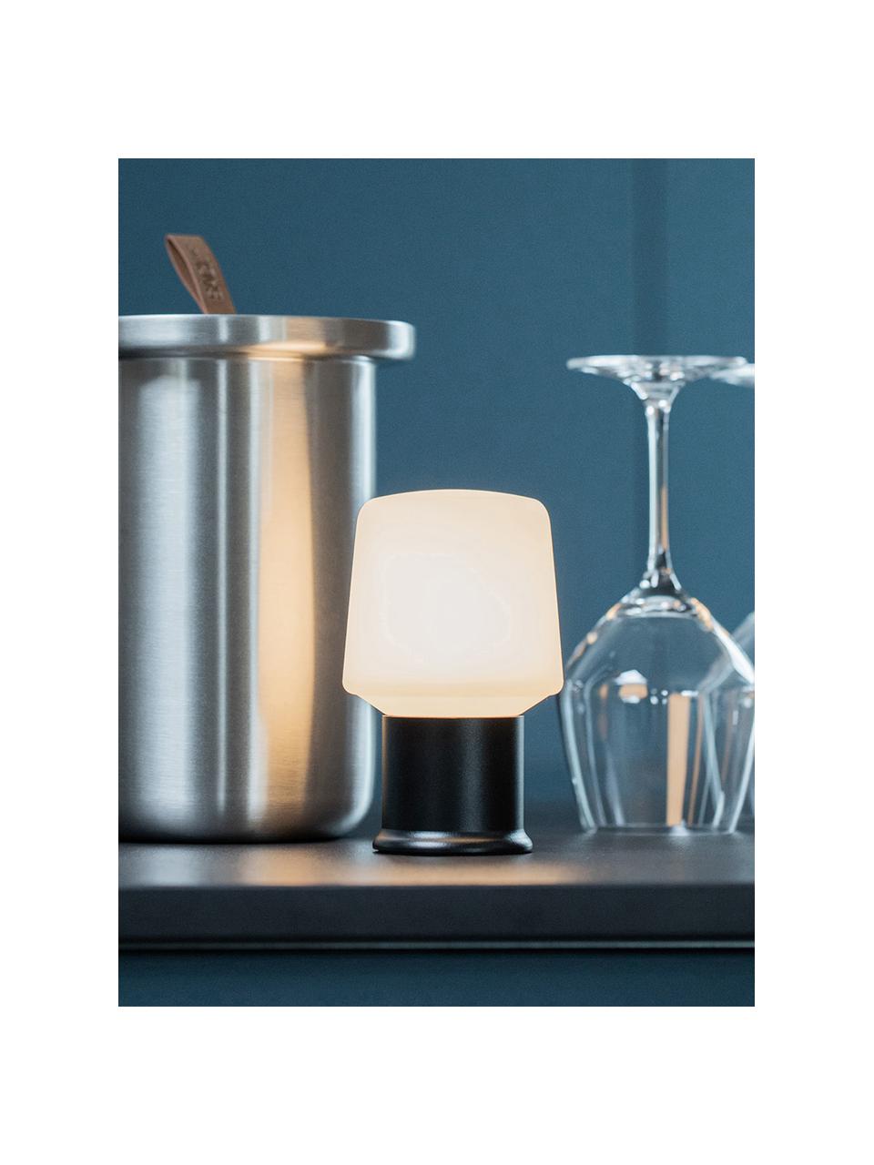 Exteriérová přenosná stolní LED lampa London, stmívatelná, Umělá hmota, Bílá, černá, Ø 9 cm, V 15 cm
