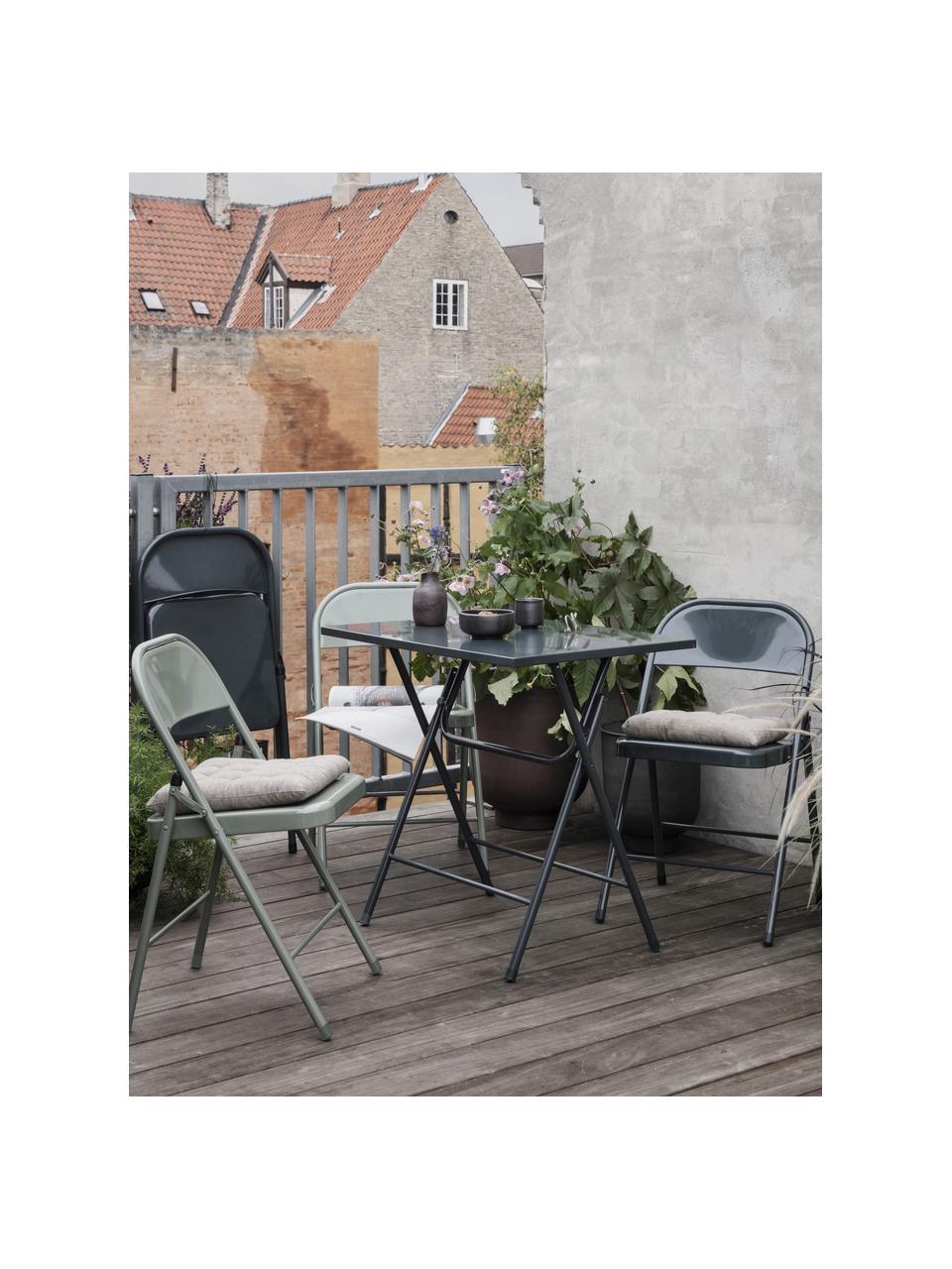 Zahradní skládací židle Fold, Potažený hliník, Šedá a odstíny zelené, Š 46 cm, H 45 cm