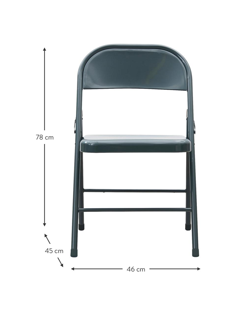 Sedia da giardino Fold, Alluminio rivestito, Tonalità grigie e verdi, Larg. 46 x Prof. 45 cm