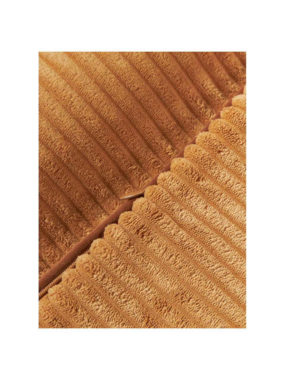 Housse de coussin en velours côtelé Kylen, Velours côtelé (90 % polyester, 10 % nylon)
 
Le matériau est certifié STANDARD 100 OEKO-TEX®, 21.HCN.84376, Orange, larg. 50 x long. 50 cm