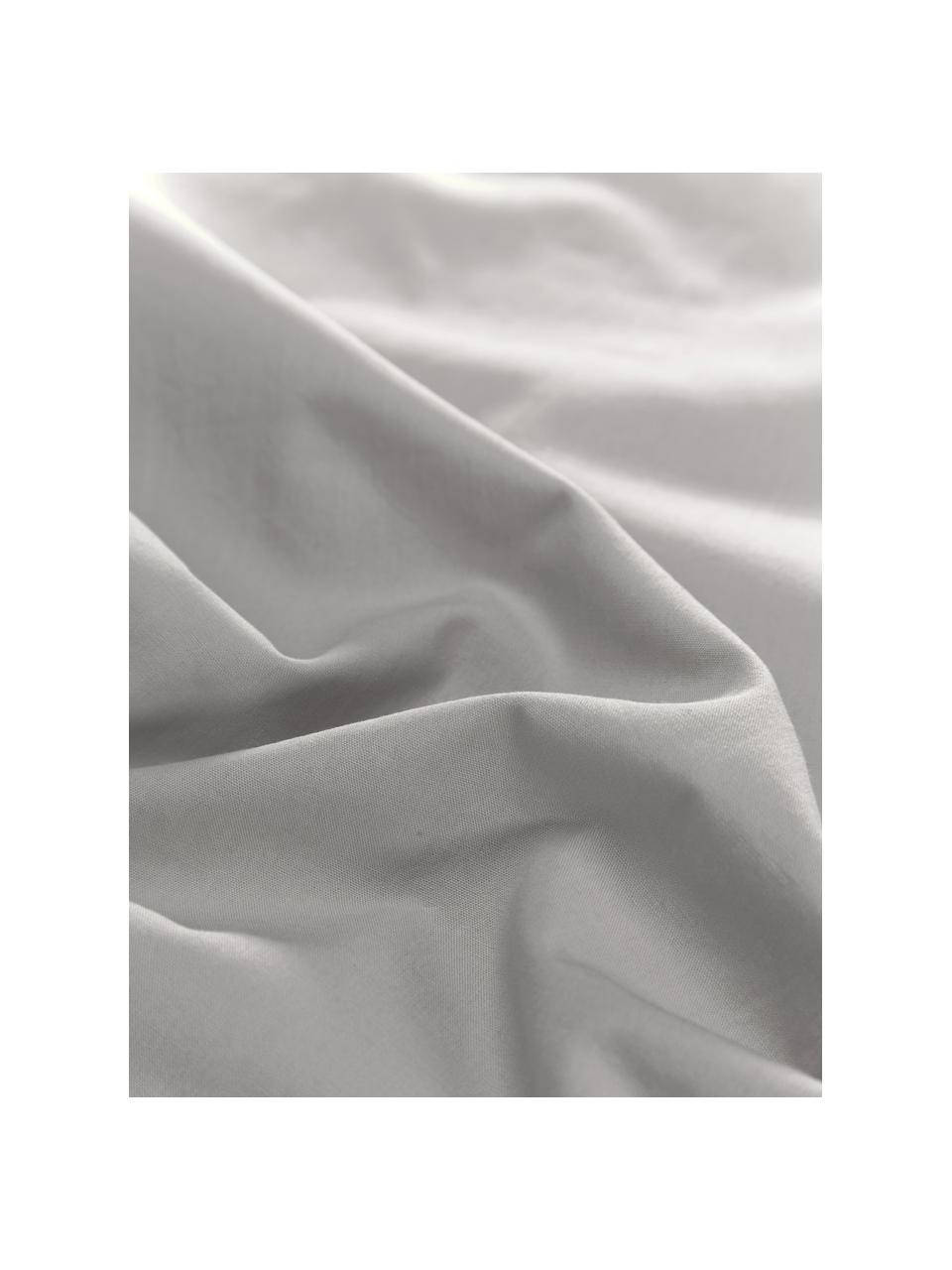 Funda de almohada de algodón con volantes Florence, Gris, An 45 x L 85 cm