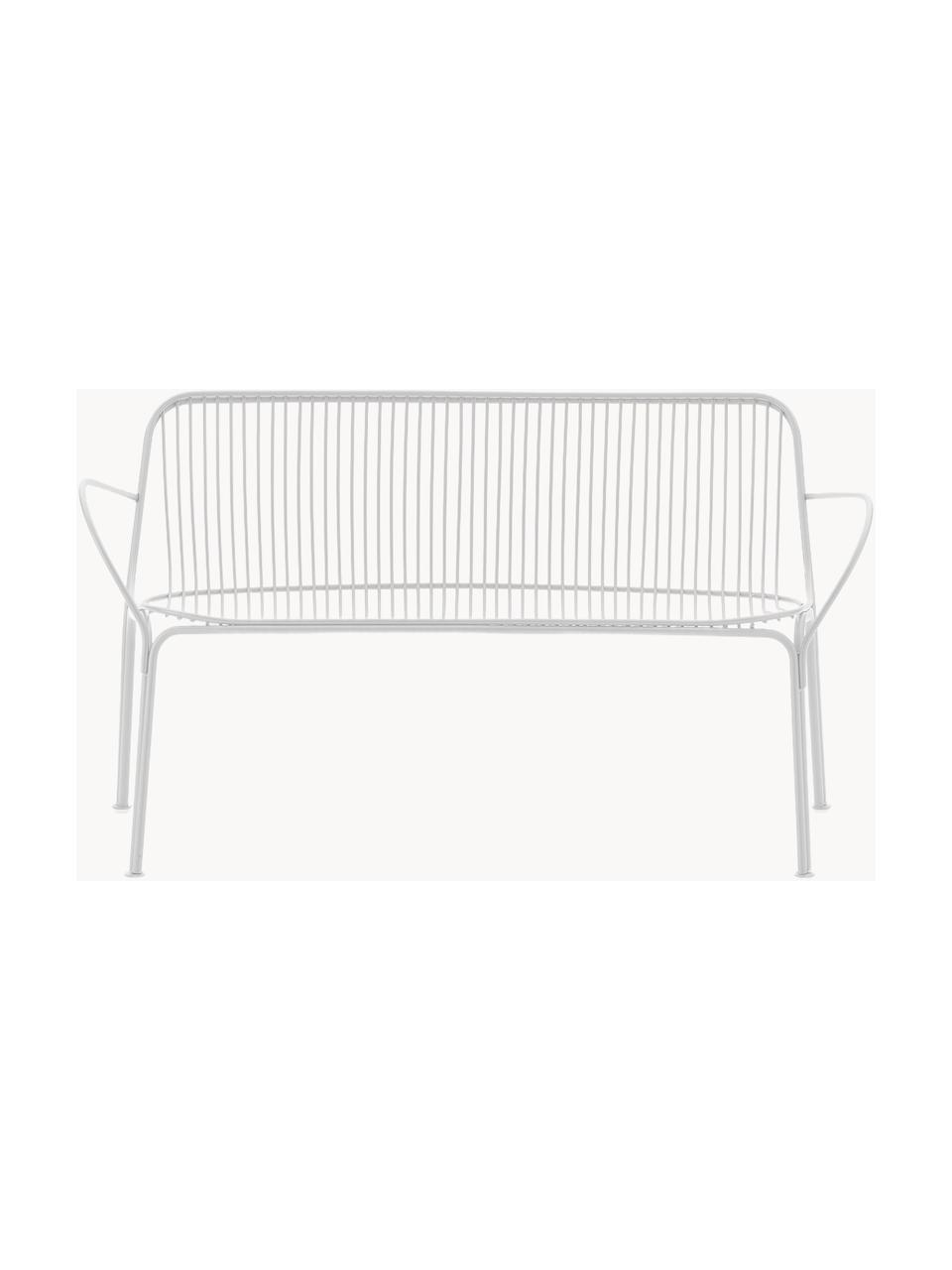 Banc de jardin Hiray, Acier galvanisé, laqué, Blanc, larg. 121 x prof. 68 cm