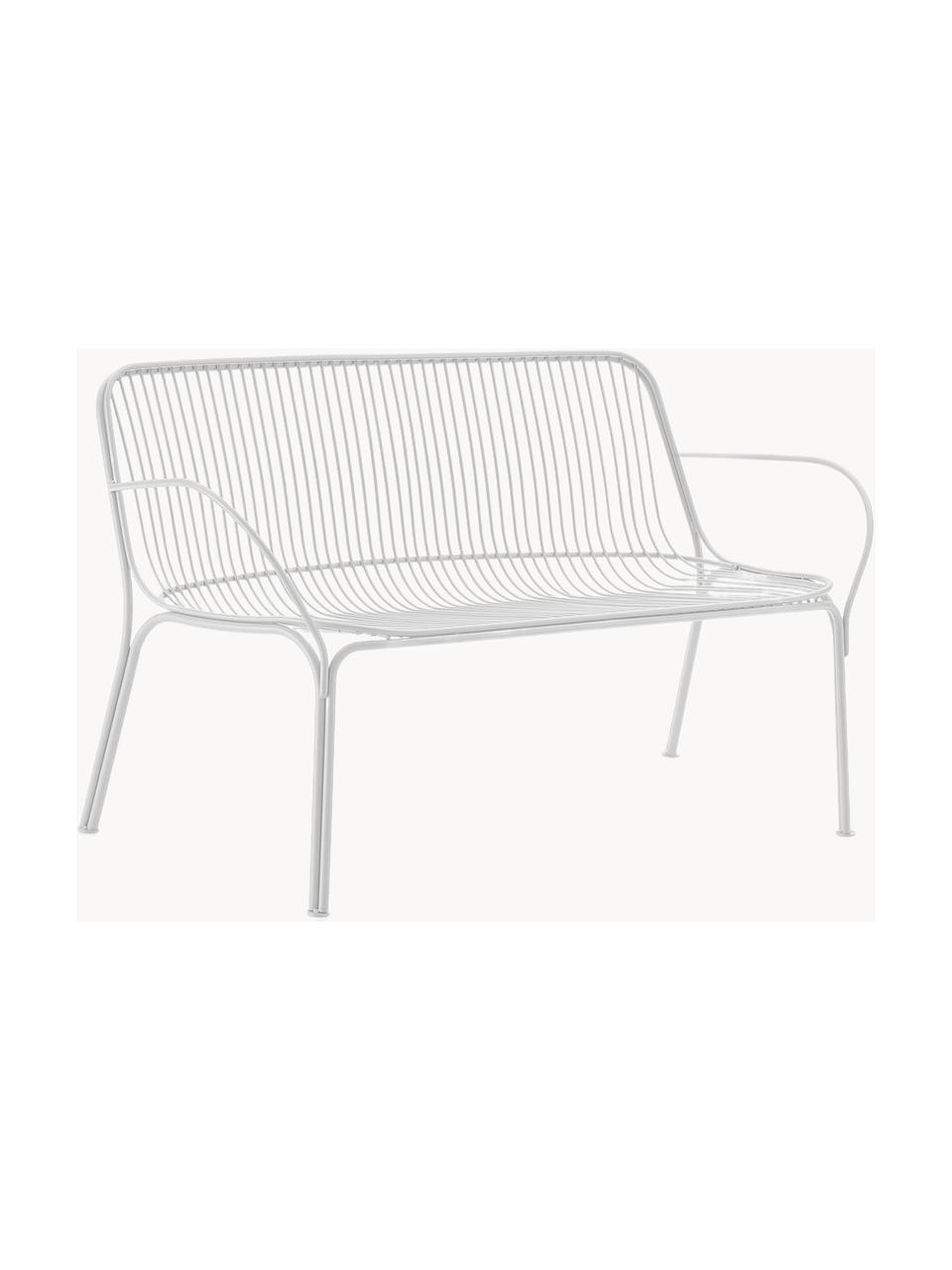 Banc de jardin Hiray, Acier galvanisé, laqué, Blanc, larg. 121 x prof. 68 cm