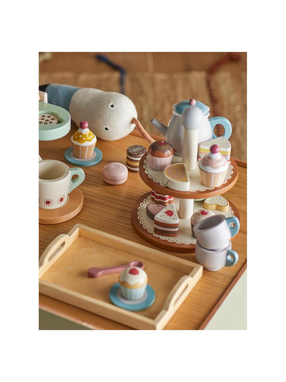 Set giocattoli Coffee Time 13 pz, Compensato, legno di loto, Multicolore, Larg. 21 x Alt. 10 cm