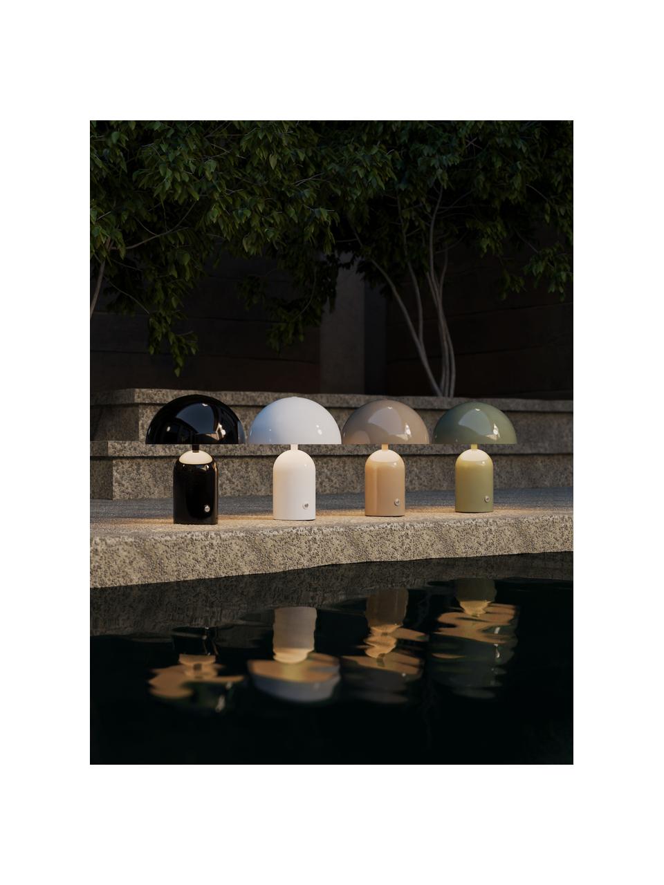 Malá přenosná stolní LED lampa Walter, Taupe, Ø 19 cm, V 25 cm