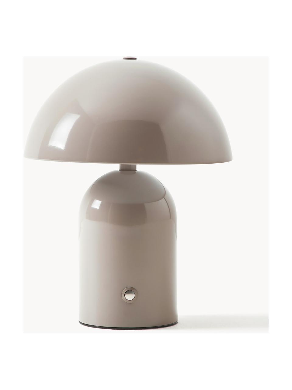 Malá přenosná stolní LED lampa Walter, stmívatelná, Taupe, Ø 19 cm, V 25 cm